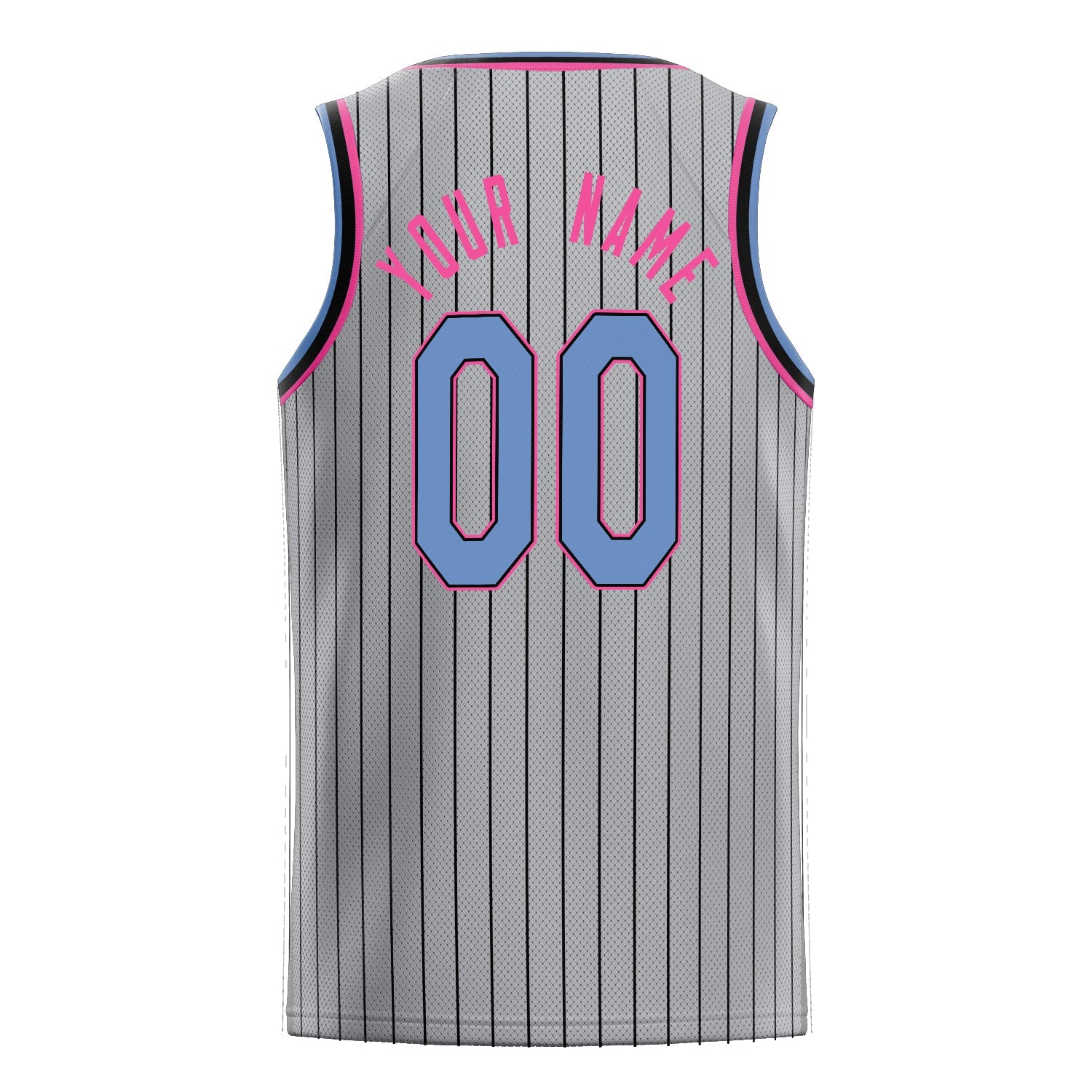 Custom Gray Light-Blue Solid-Color Basketball Jersey