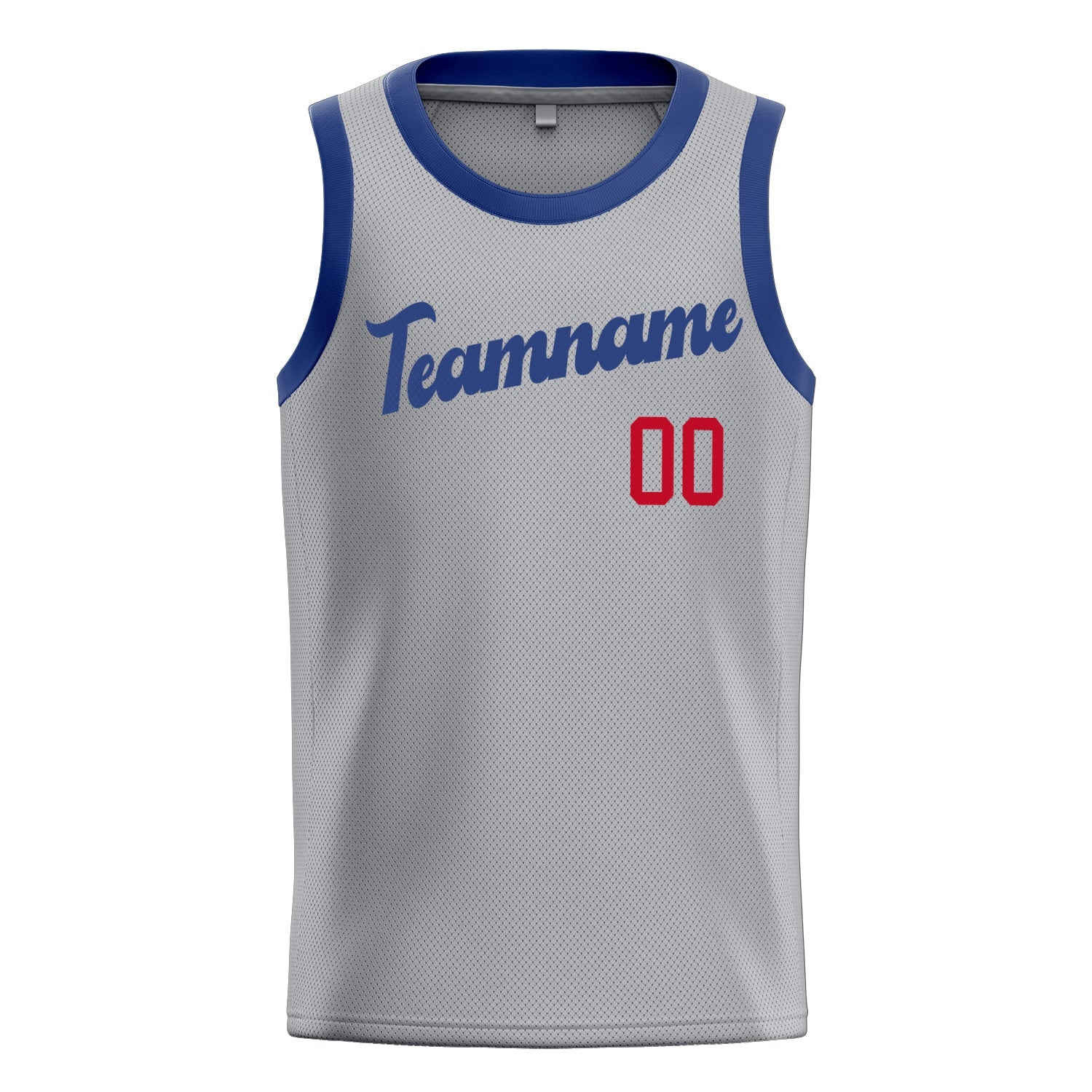 Custom Gray Royal Solid-Color Basketball Jersey