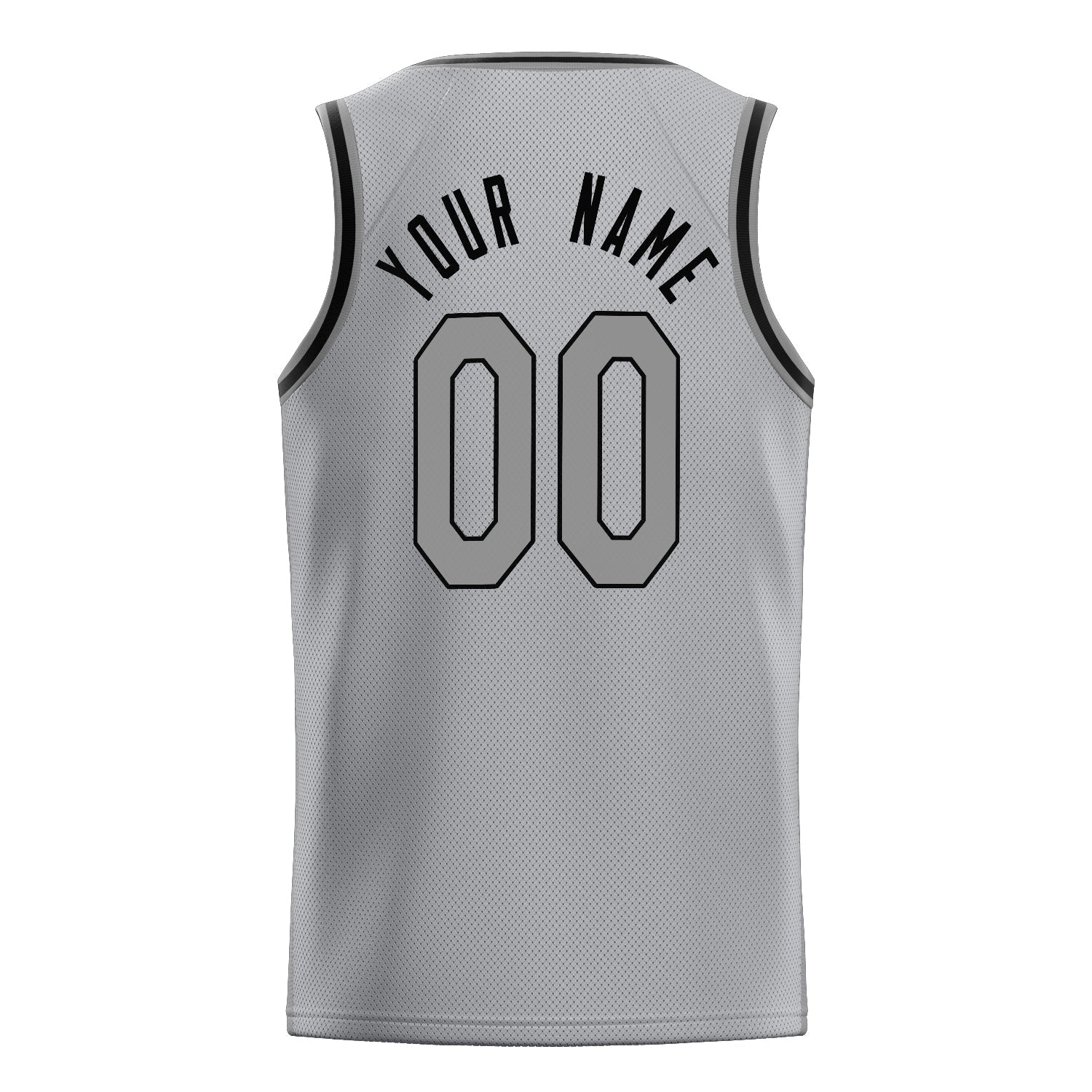 Custom Gray Black Solid-Color Basketball Jersey