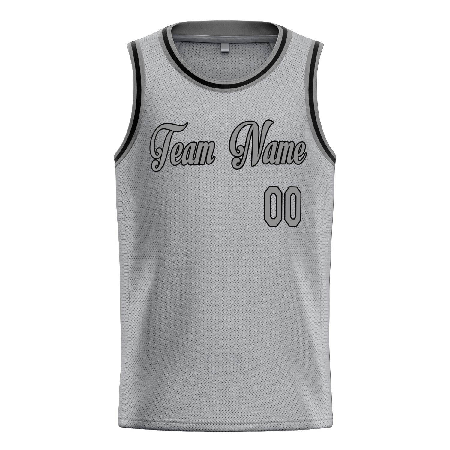 Custom Gray Black Solid-Color Basketball Jersey