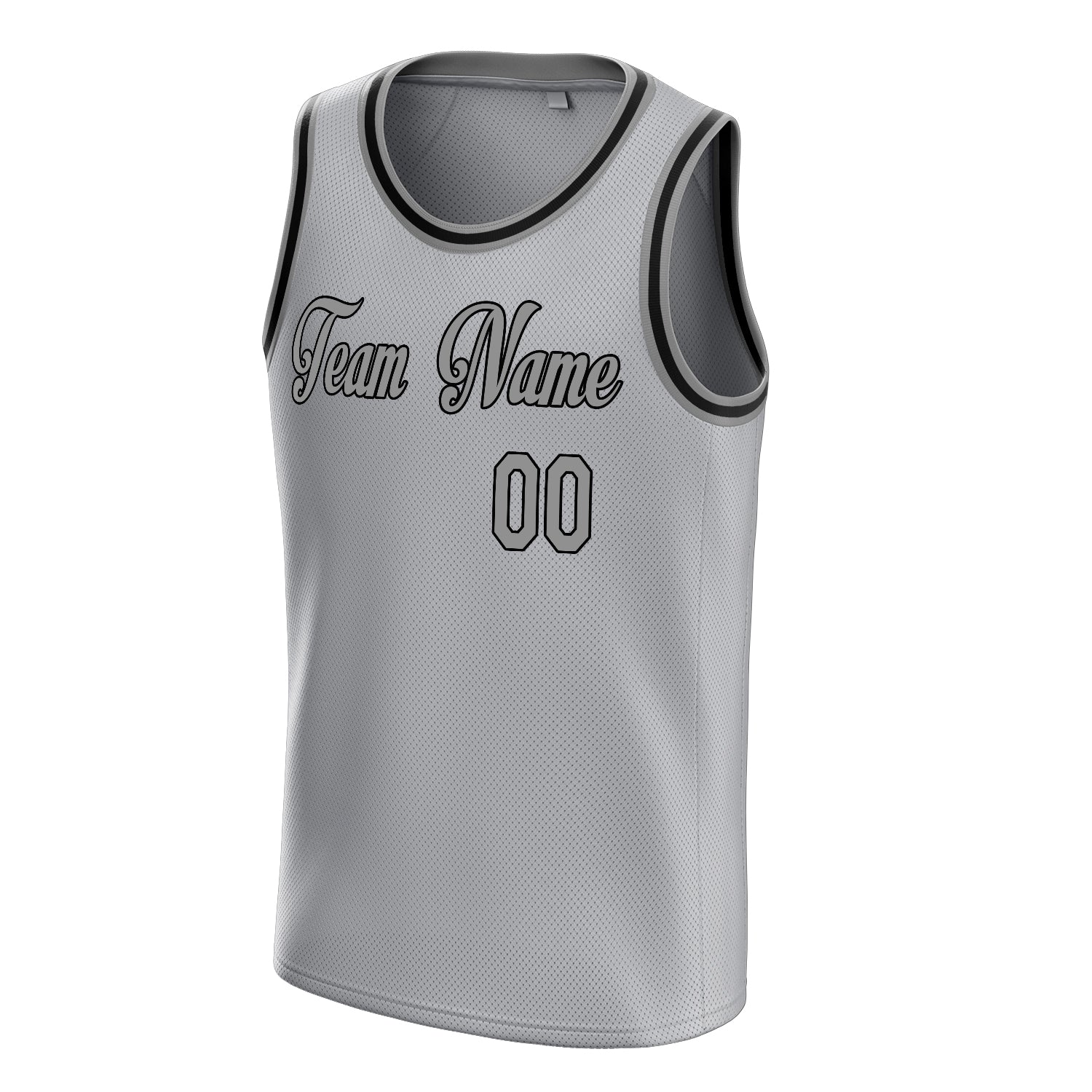 Custom Gray Black Solid-Color Basketball Jersey