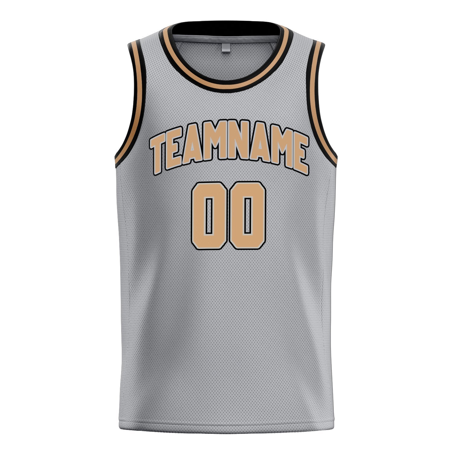 Custom Gray Old-Gold Solid-Color Basketball Jersey