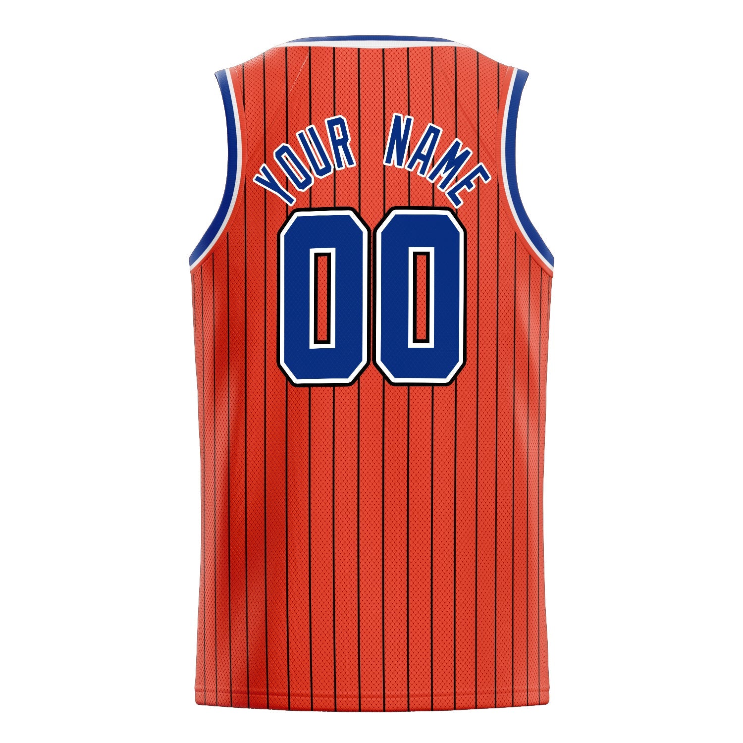 Custom Orange Royal Black-Pinstripe Basketball Jersey