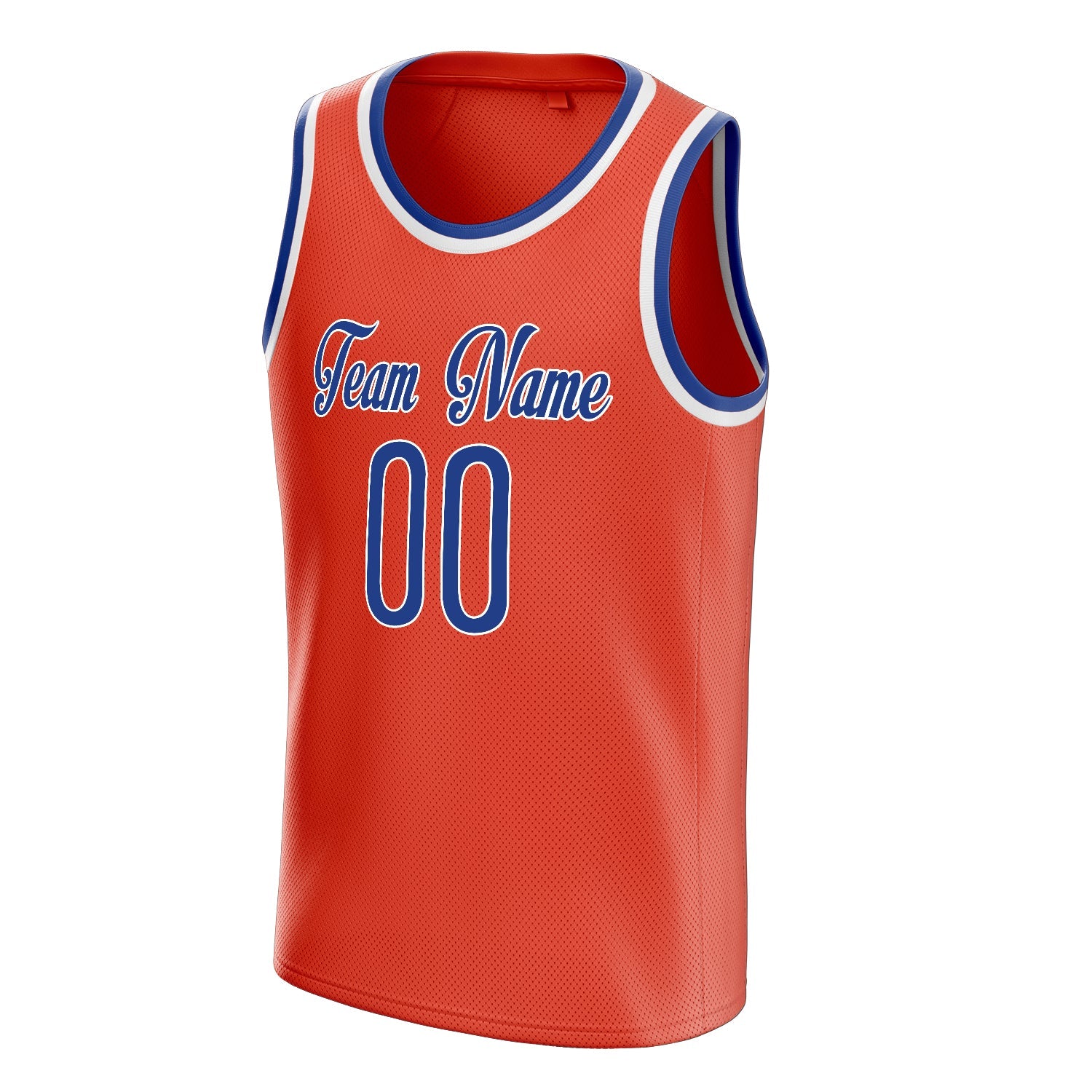 Custom Orange Royal Solid-Color Basketball Jersey