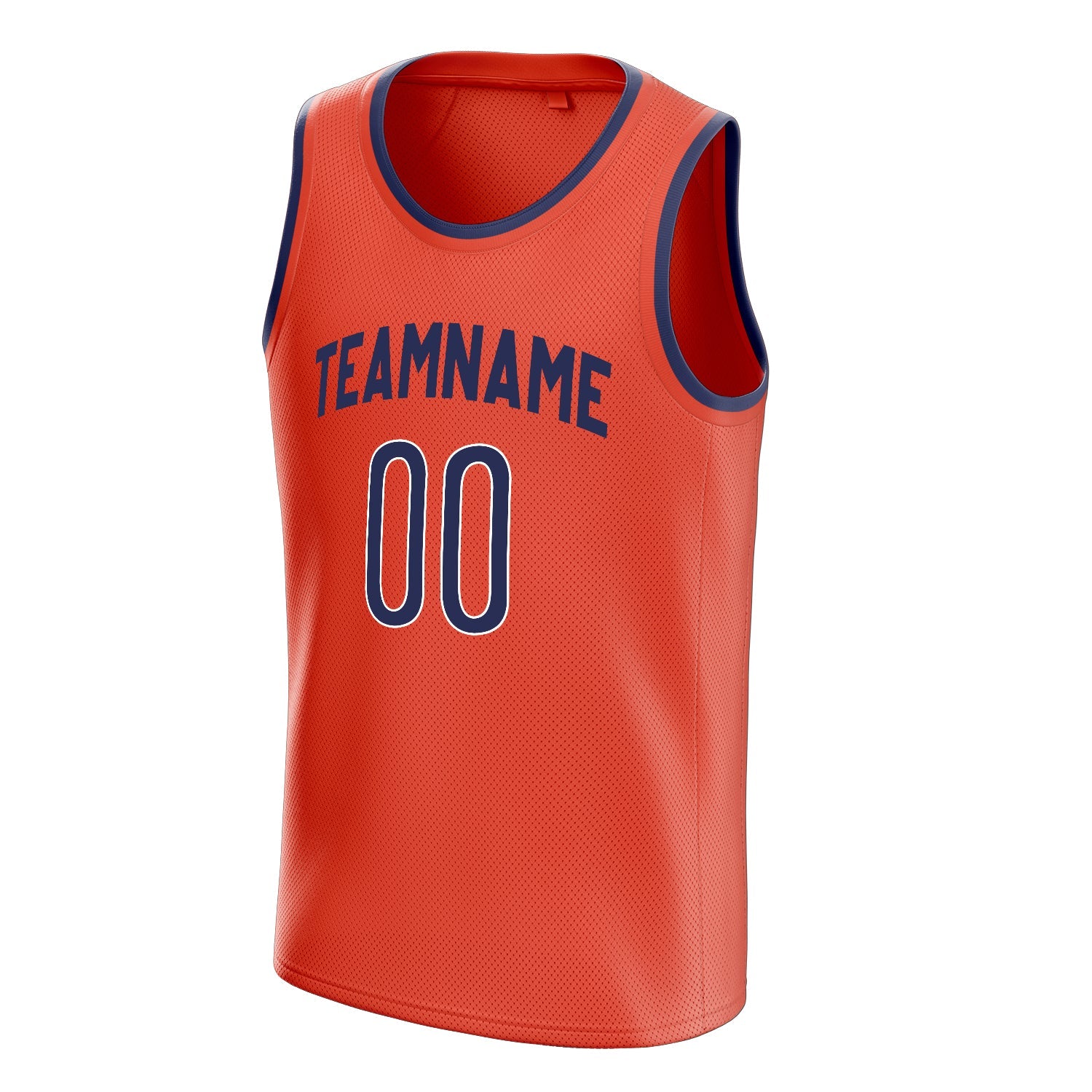 Custom Orange Navy Solid-Color Basketball Jersey