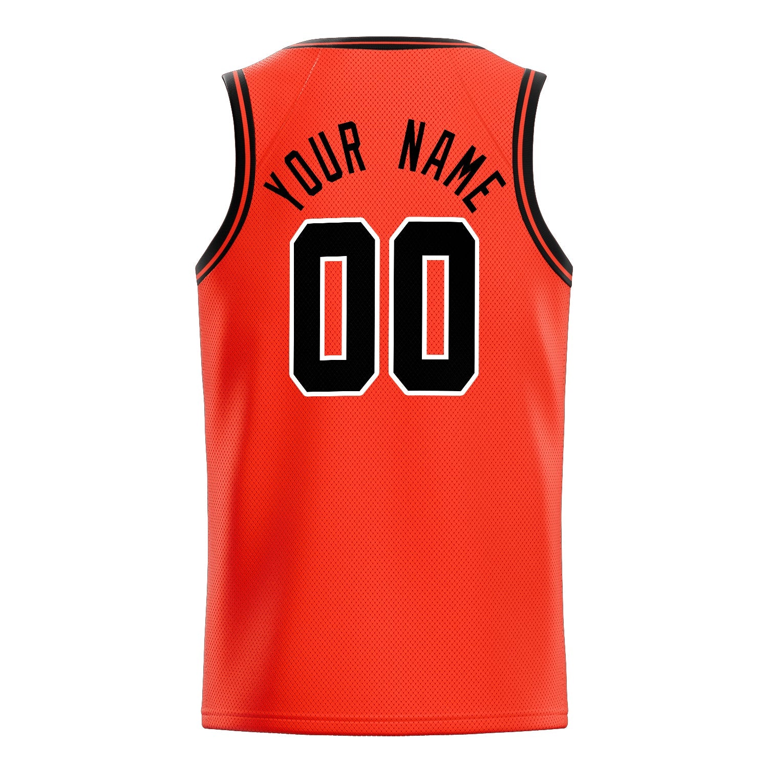 Custom Orange Black Solid-Color Basketball Jersey
