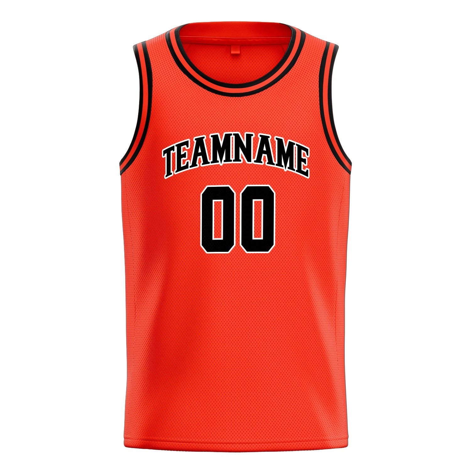 Custom Orange Black Solid-Color Basketball Jersey
