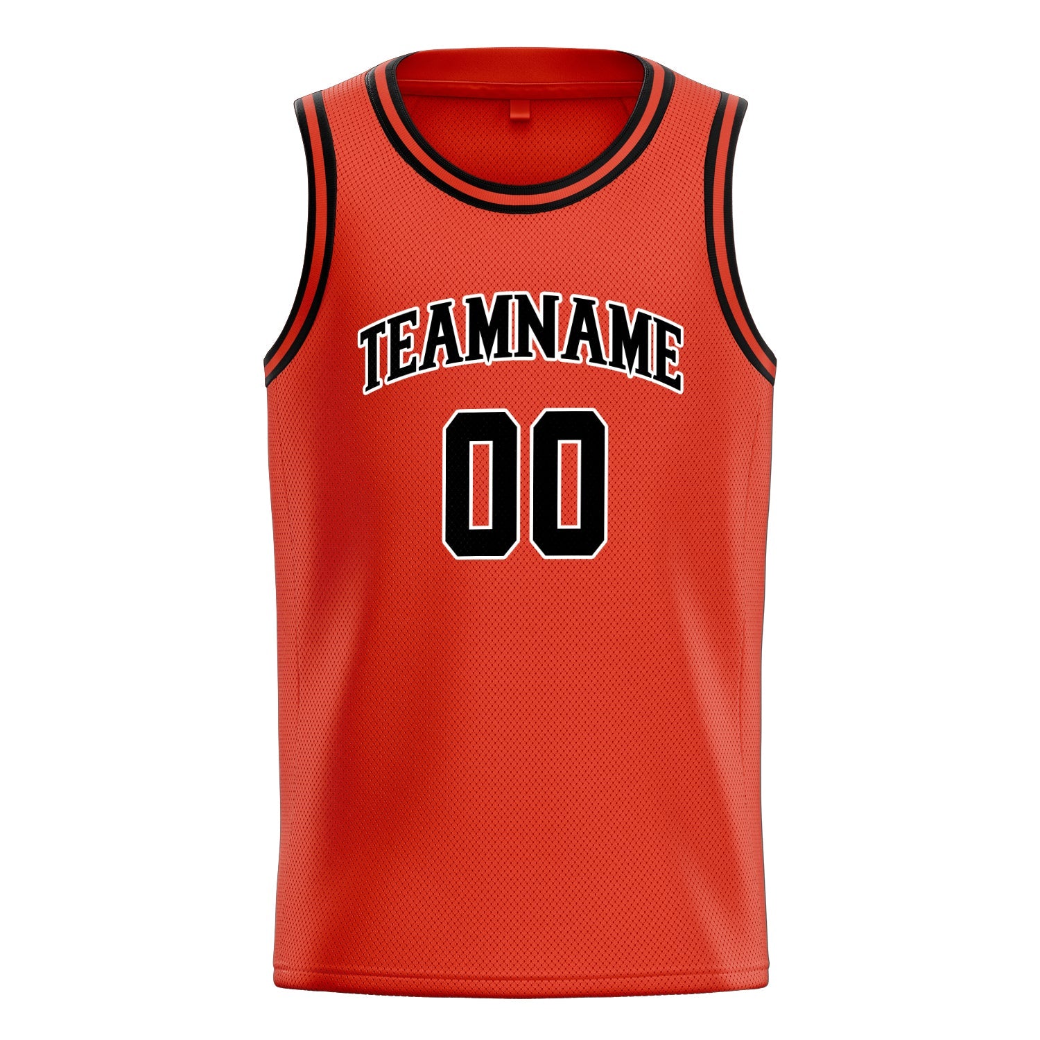 Custom Orange Black Solid-Color Basketball Jersey