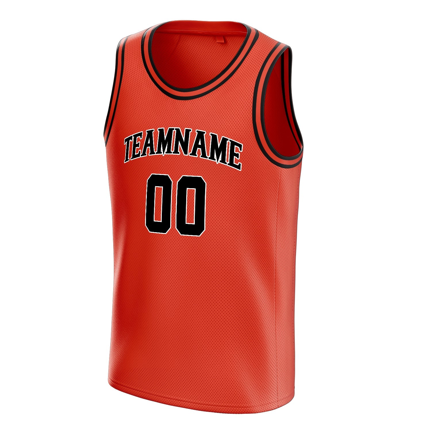 Custom Orange Black Solid-Color Basketball Jersey