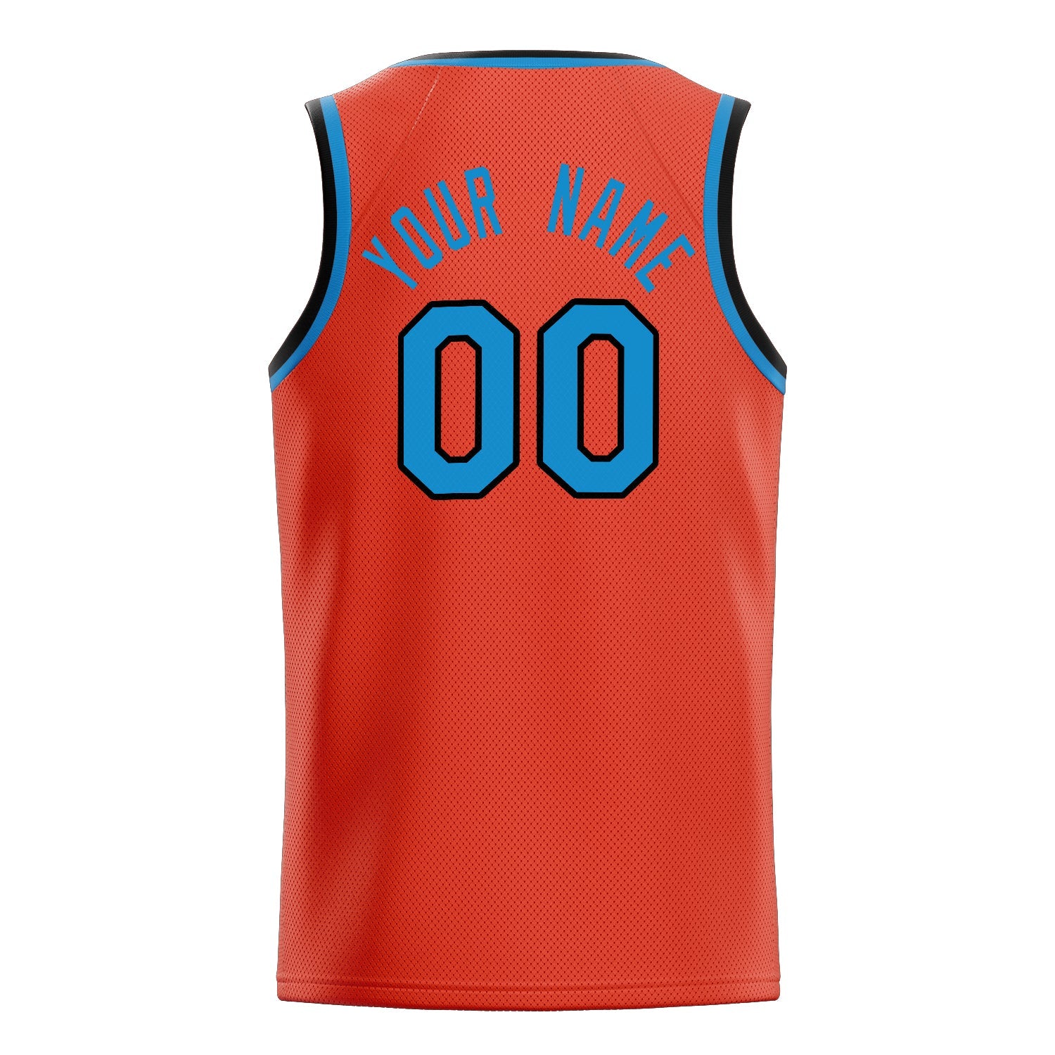 Custom Orange Blue Solid-Color Basketball Jersey