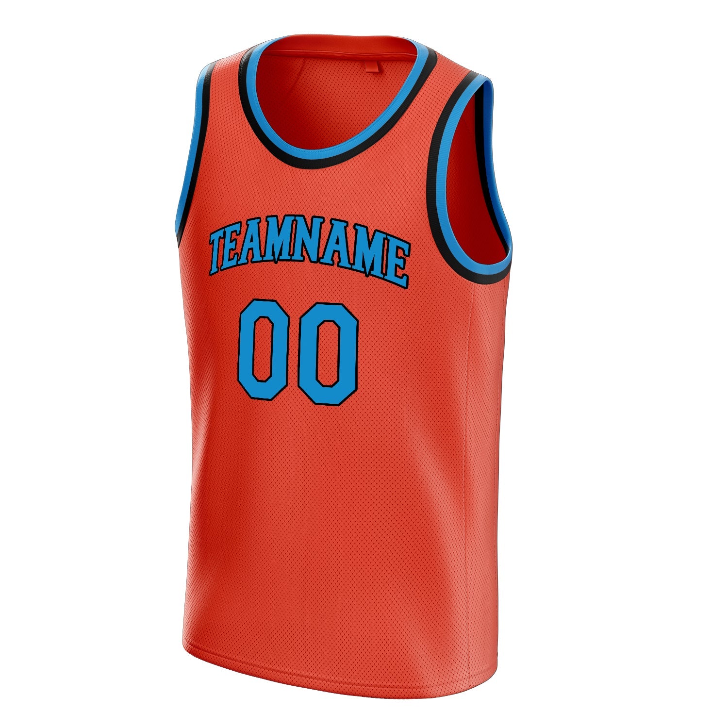 Custom Orange Blue Solid-Color Basketball Jersey