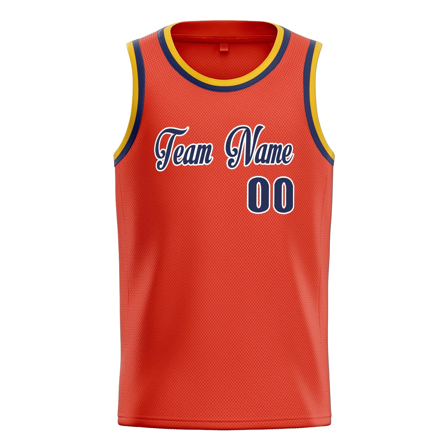 Custom Orange Navy Solid-Color Basketball Jersey