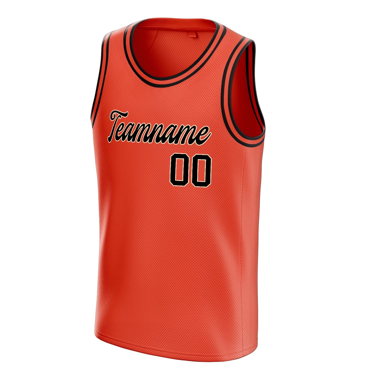 Custom Orange Black Solid-Color Basketball Jersey