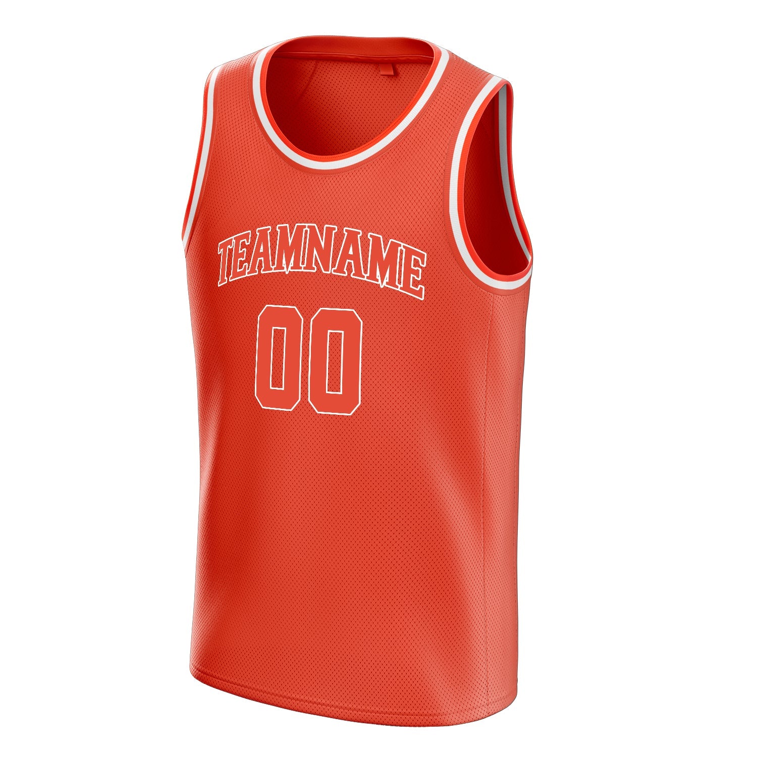 Custom Orange White Solid-Color Basketball Jersey