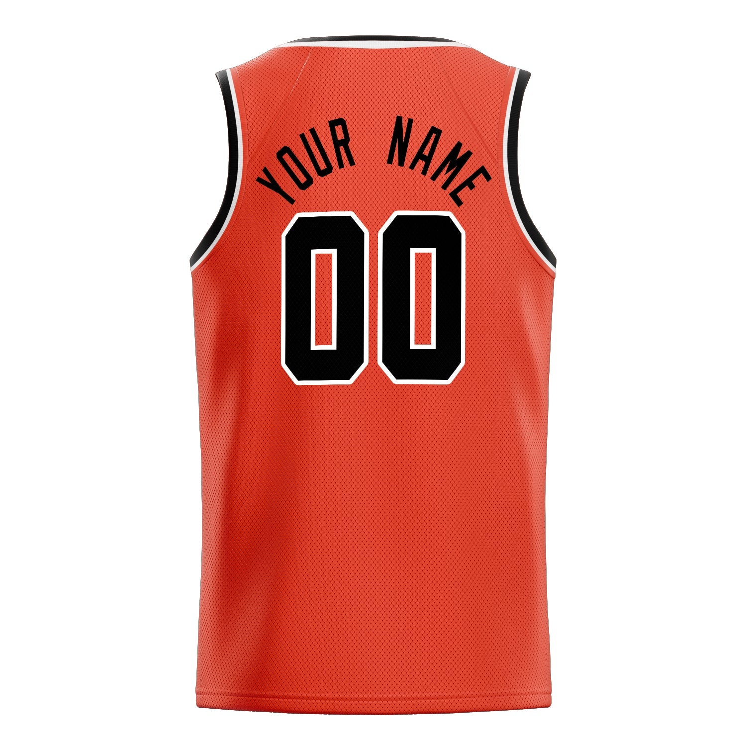 Custom Orange Black Solid-Color Basketball Jersey