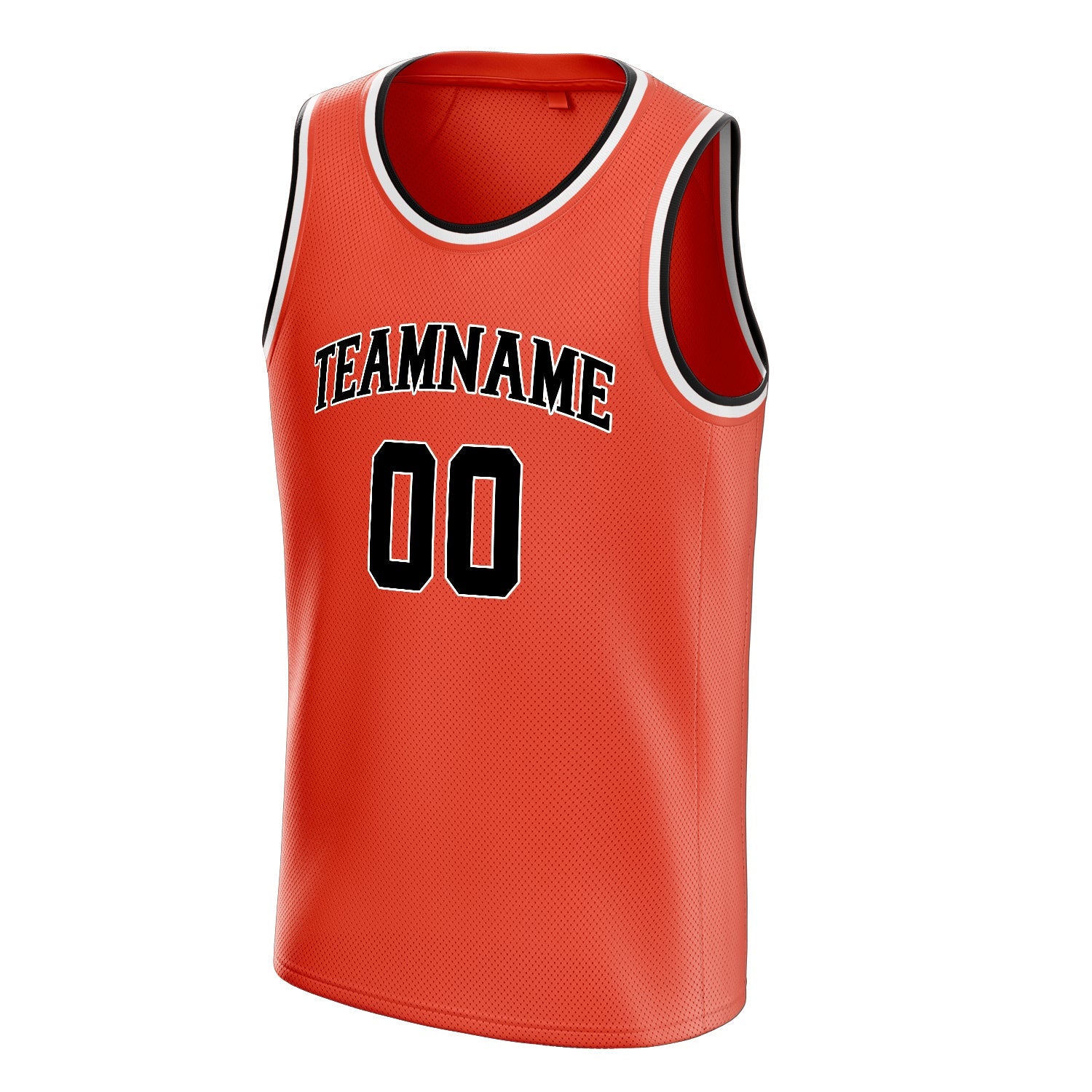 Custom Orange Black Solid-Color Basketball Jersey