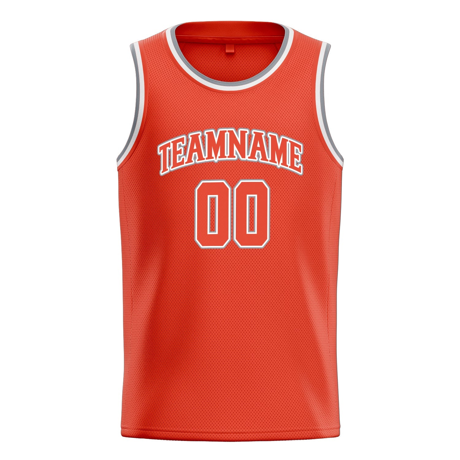 Custom Orange White Solid-Color Basketball Jersey
