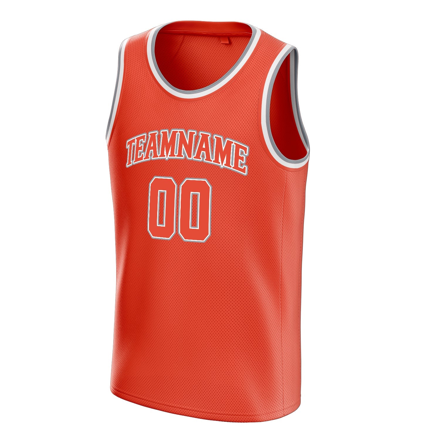 Custom Orange White Solid-Color Basketball Jersey