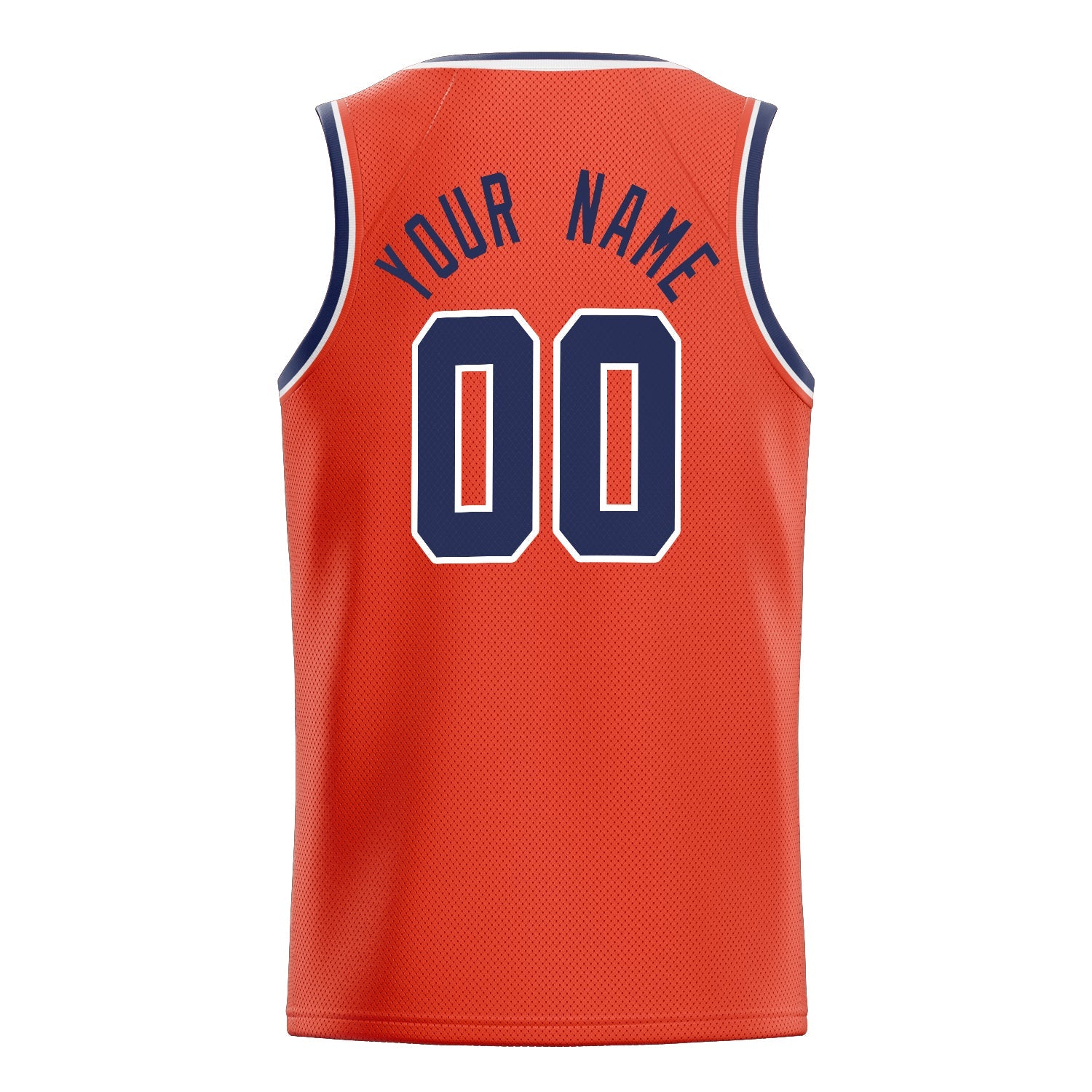 Custom Orange Navy Solid-Color Basketball Jersey