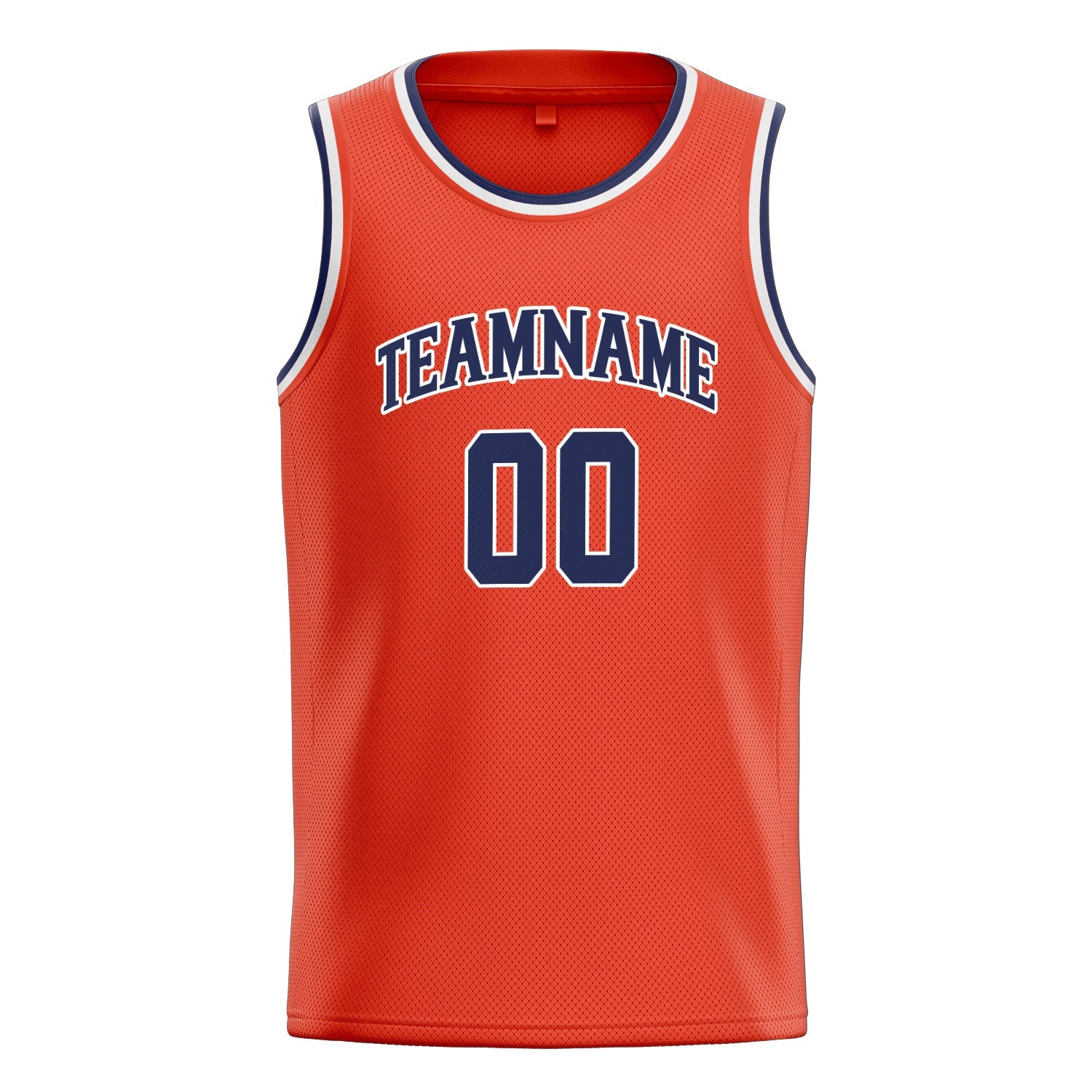 Custom Orange Navy Solid-Color Basketball Jersey