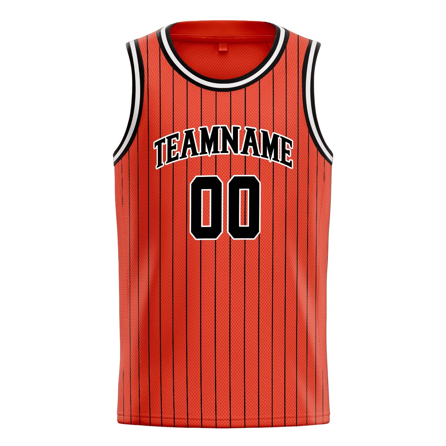 Custom Orange Black Black-Pinstripe Basketball Jersey
