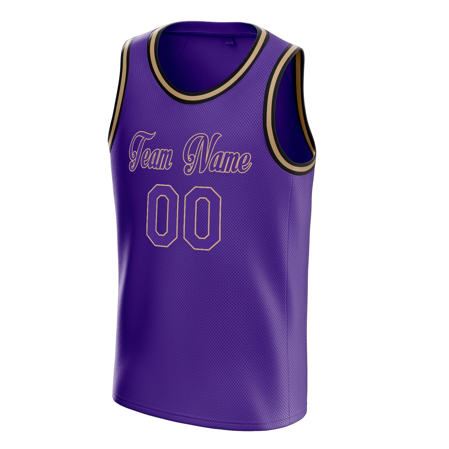 Custom Purple Old-Gold White-Pinstripe Basketball Jersey