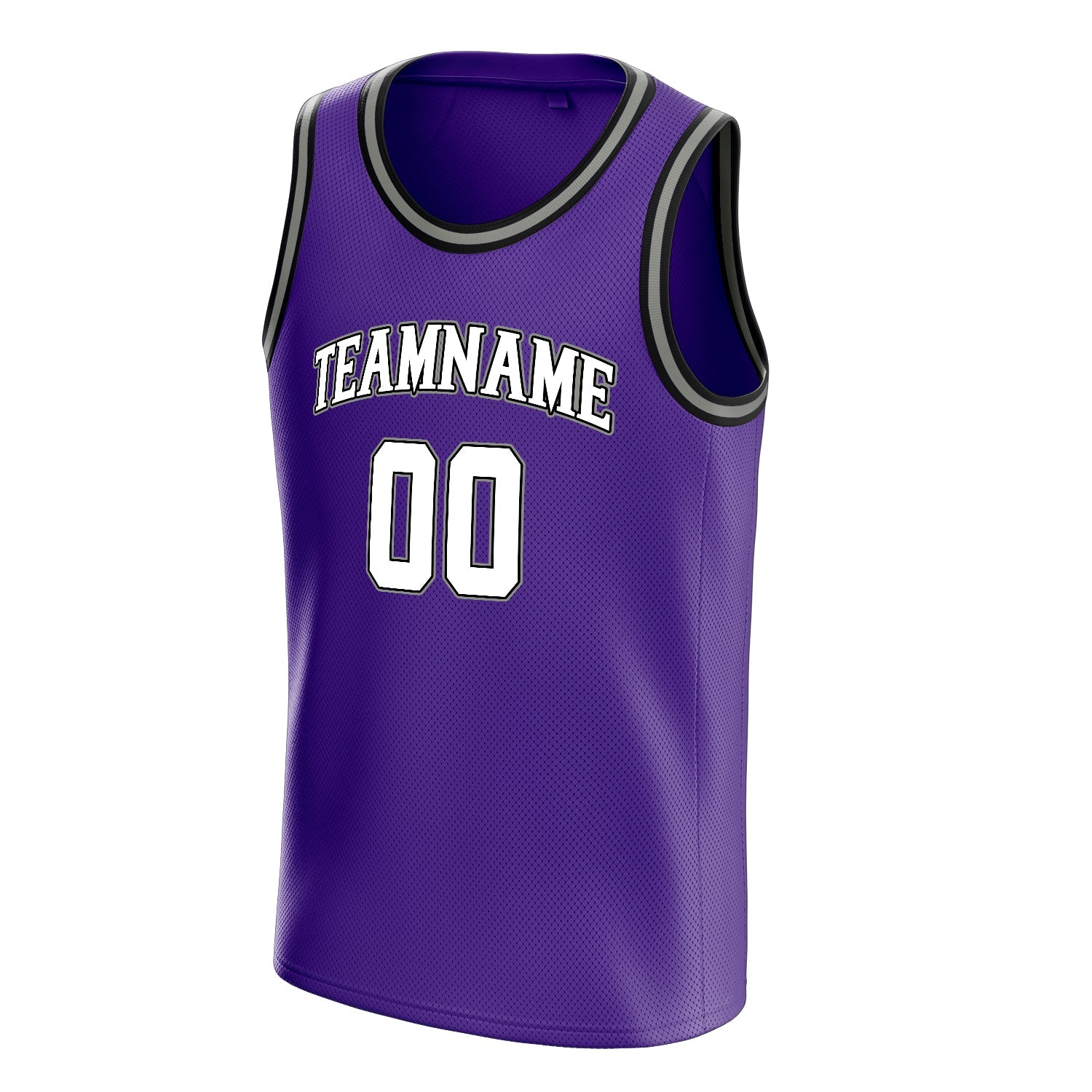Custom Purple White White-Pinstripe Basketball Jersey