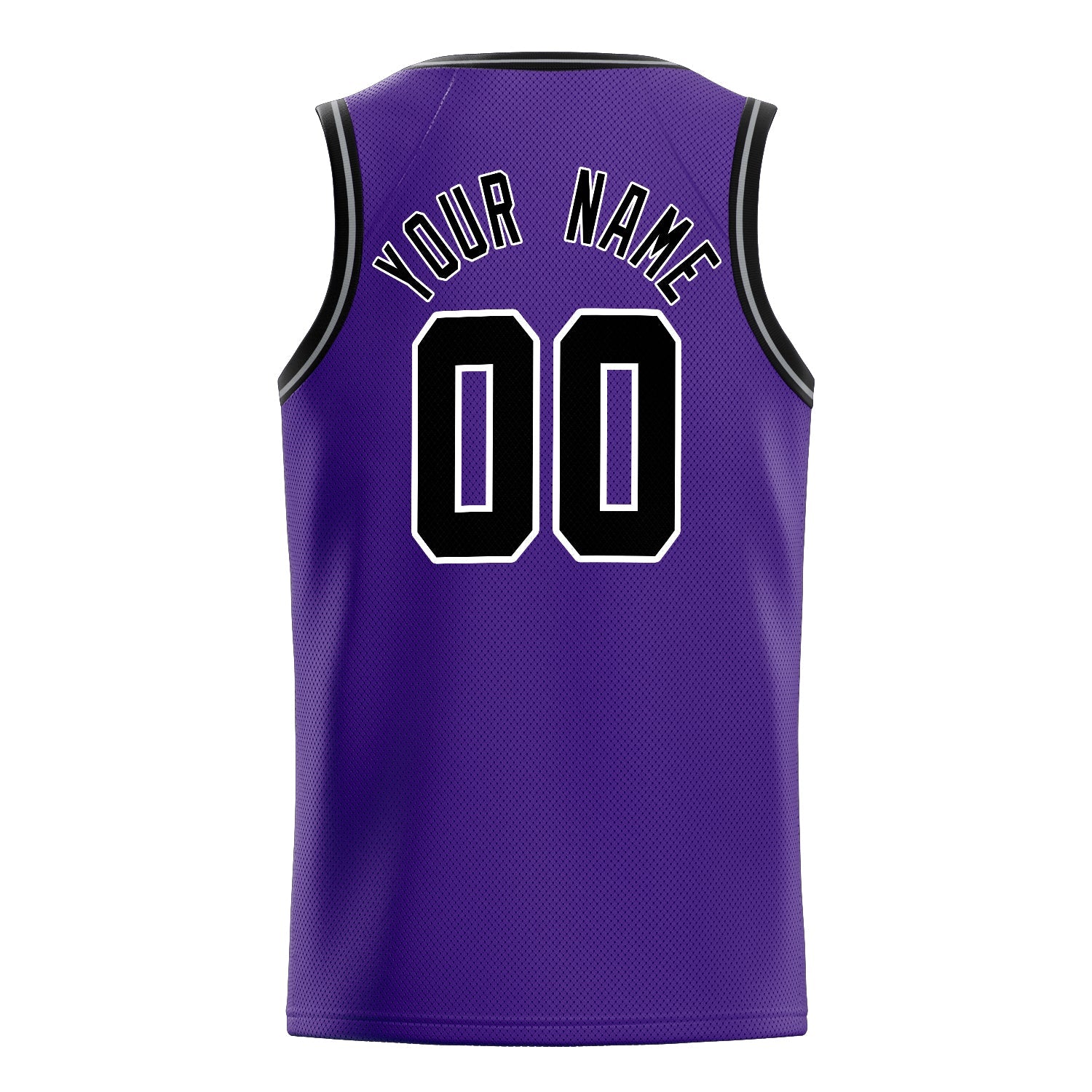 Custom Purple Black White-Pinstripe Basketball Jersey
