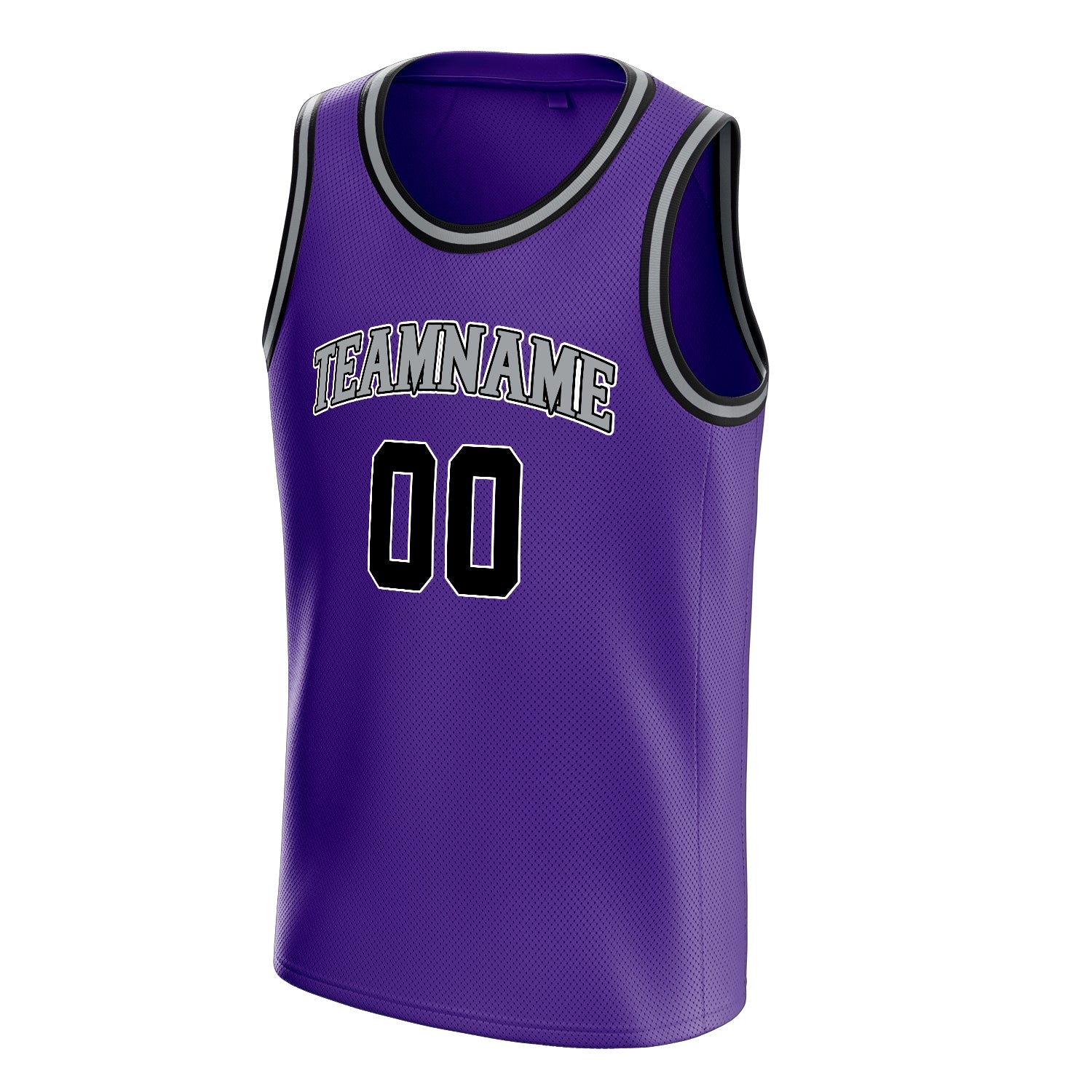 Custom Purple Black White-Pinstripe Basketball Jersey