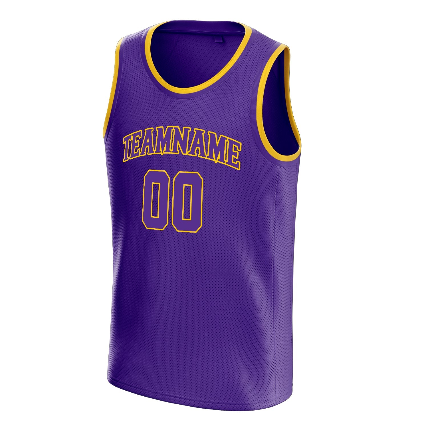 Custom Purple Gold White-Pinstripe Basketball Jersey