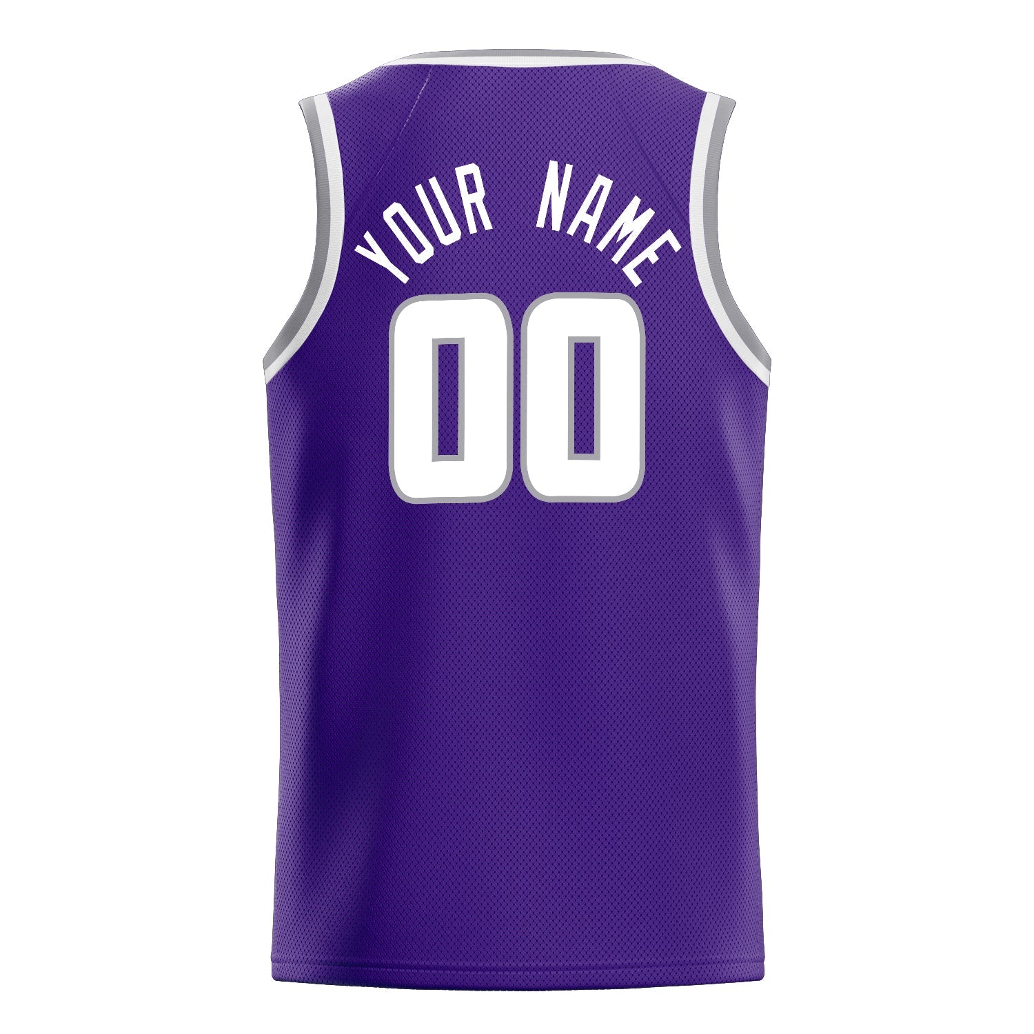 Custom Purple White White-Pinstripe Basketball Jersey