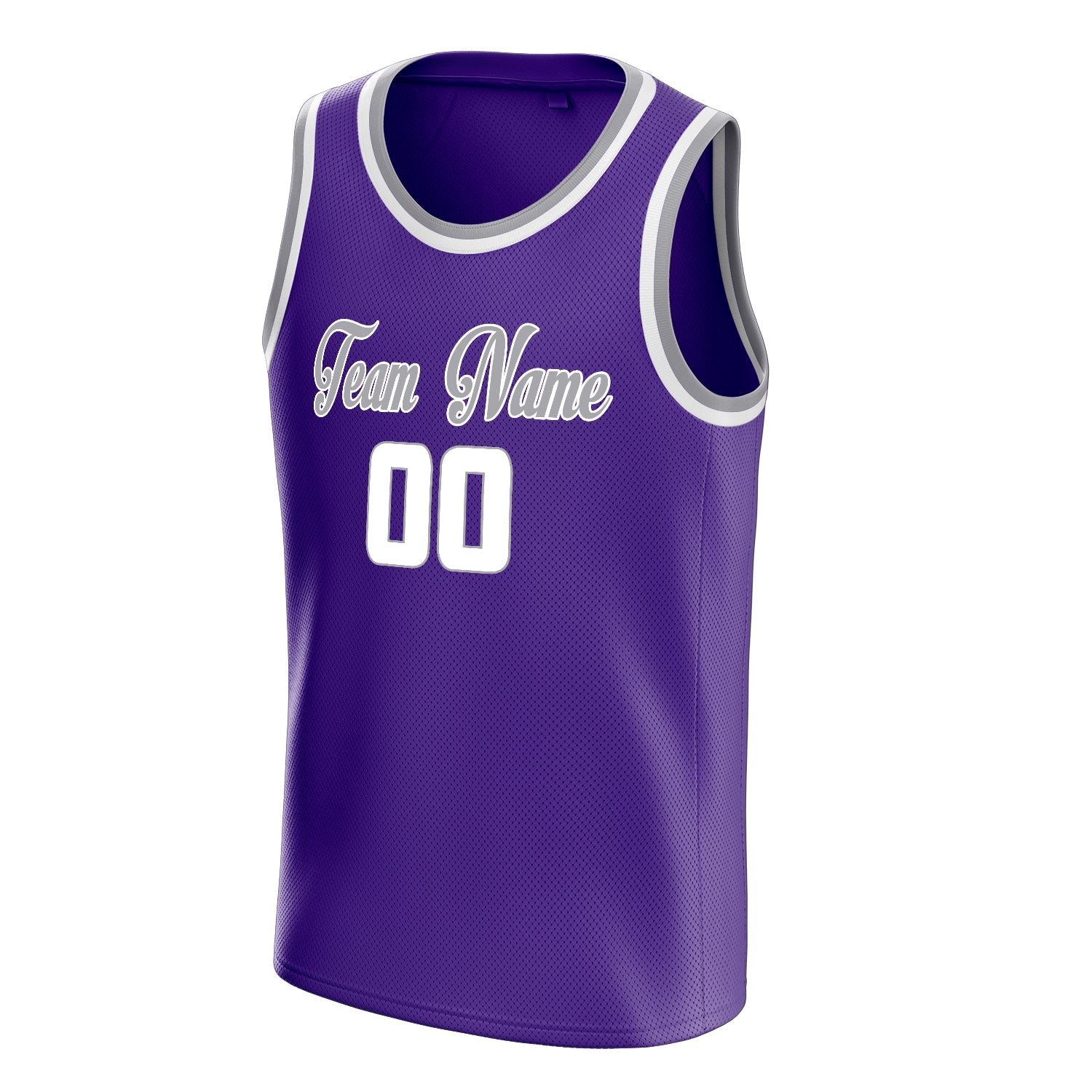 Custom Purple White White-Pinstripe Basketball Jersey