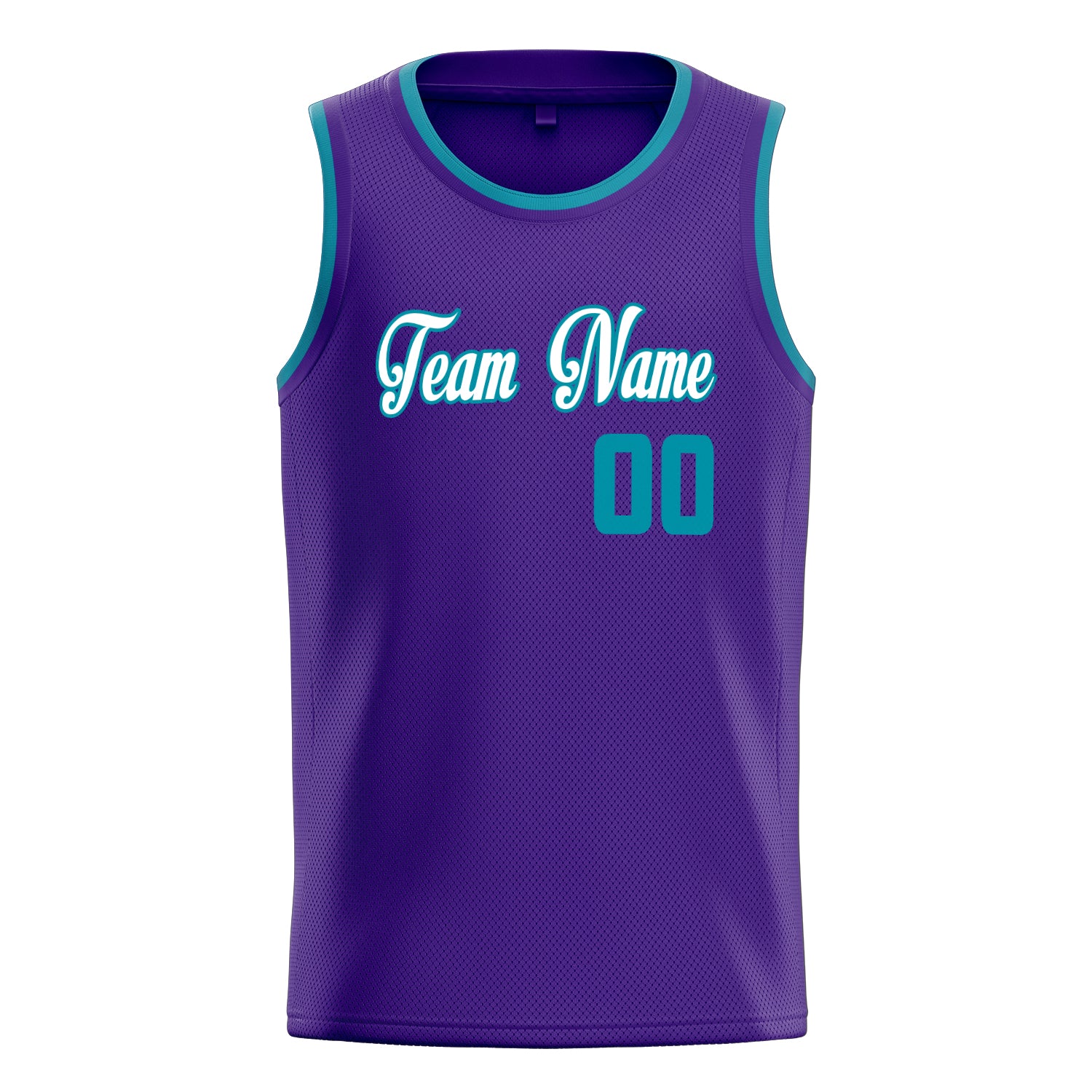 Custom Purple Teal White-Pinstripe Basketball Jersey