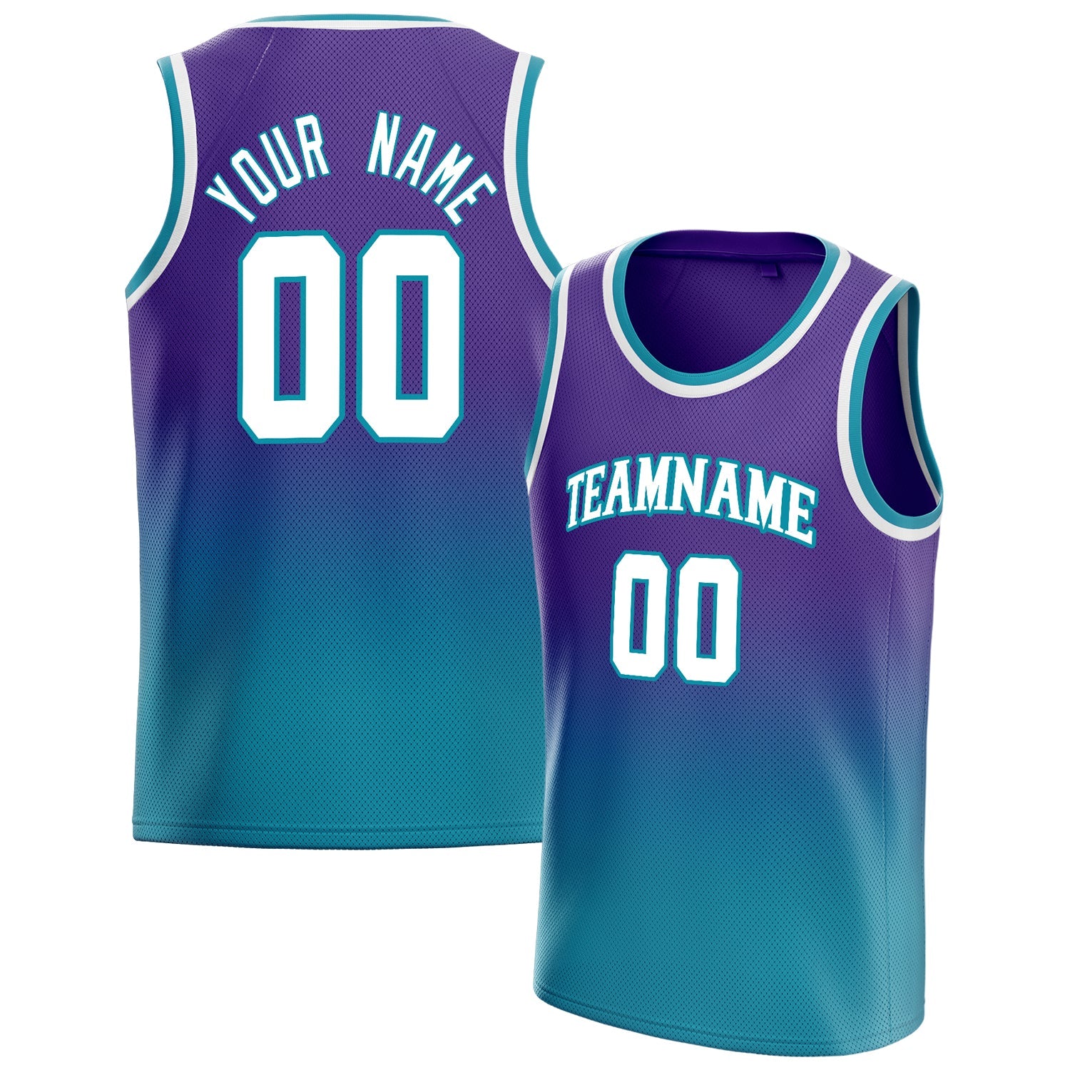 Custom Purple White Fade Basketball Jersey