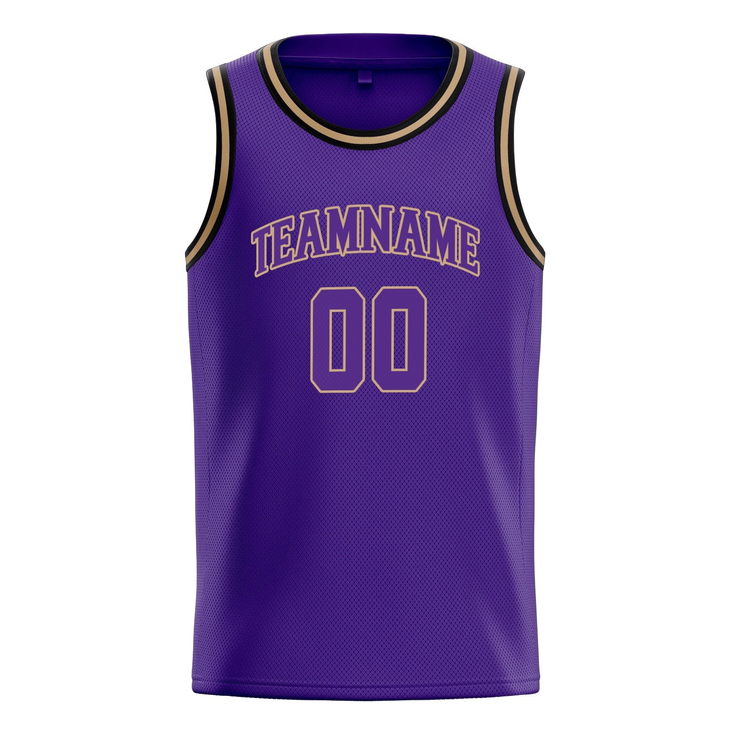 Custom Purple Old-Gold White-Pinstripe Basketball Jersey
