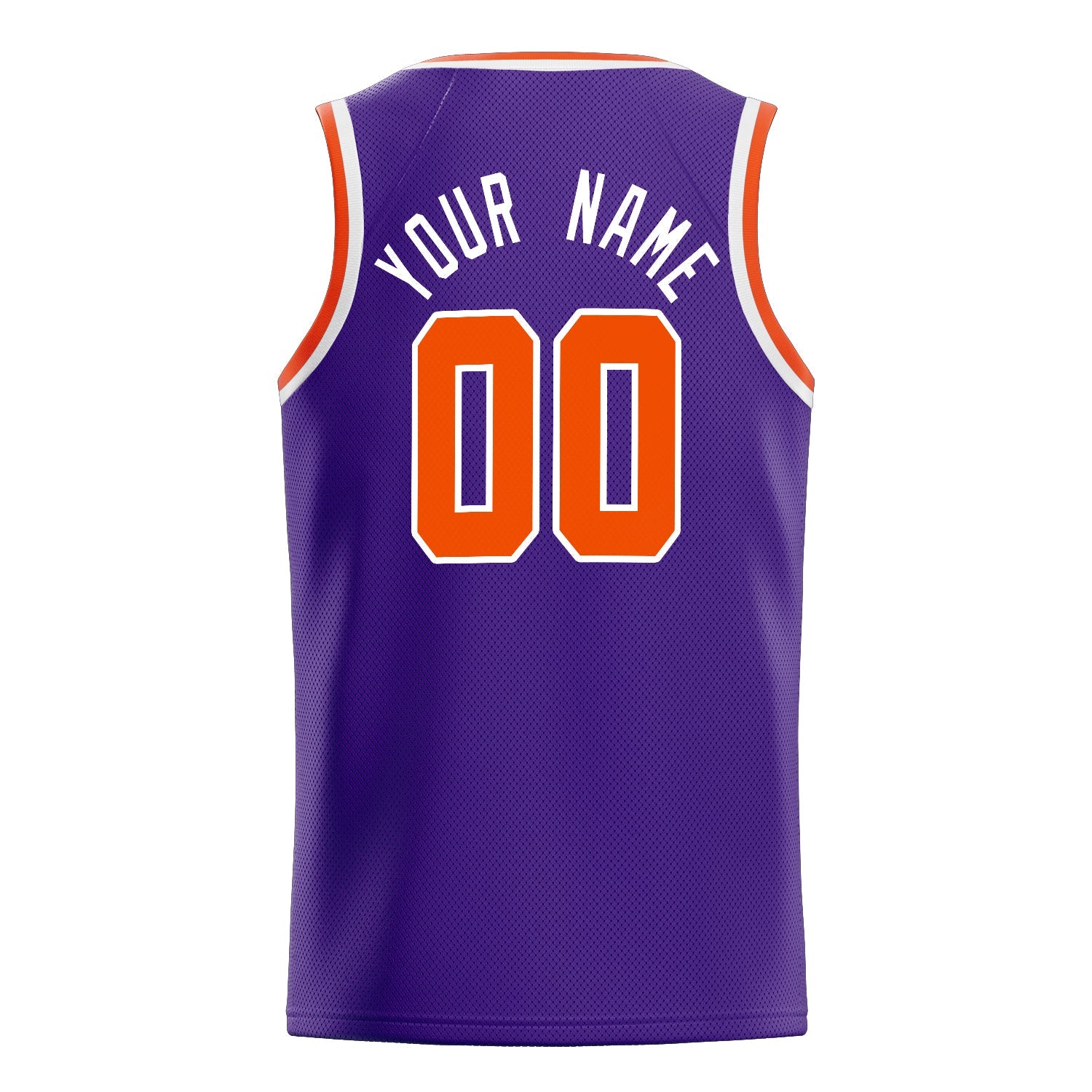 Custom Purple Orange White-Pinstripe Basketball Jersey