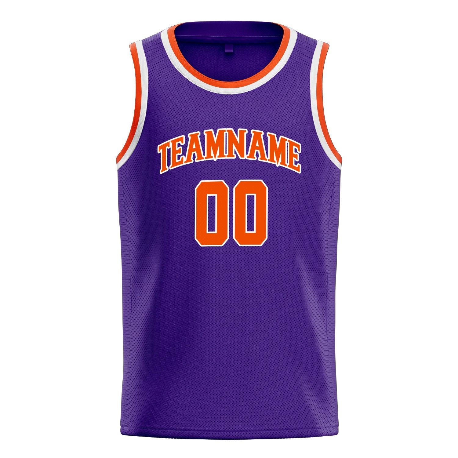 Custom Purple Orange White-Pinstripe Basketball Jersey