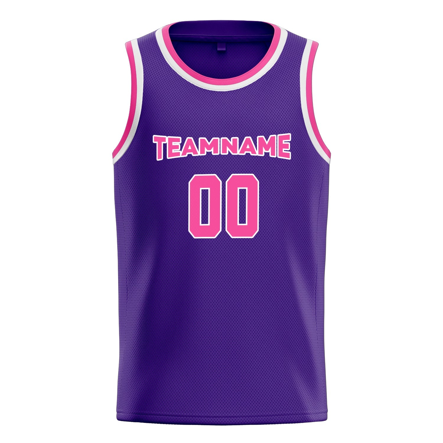 Custom Purple Pink White-Pinstripe Basketball Jersey