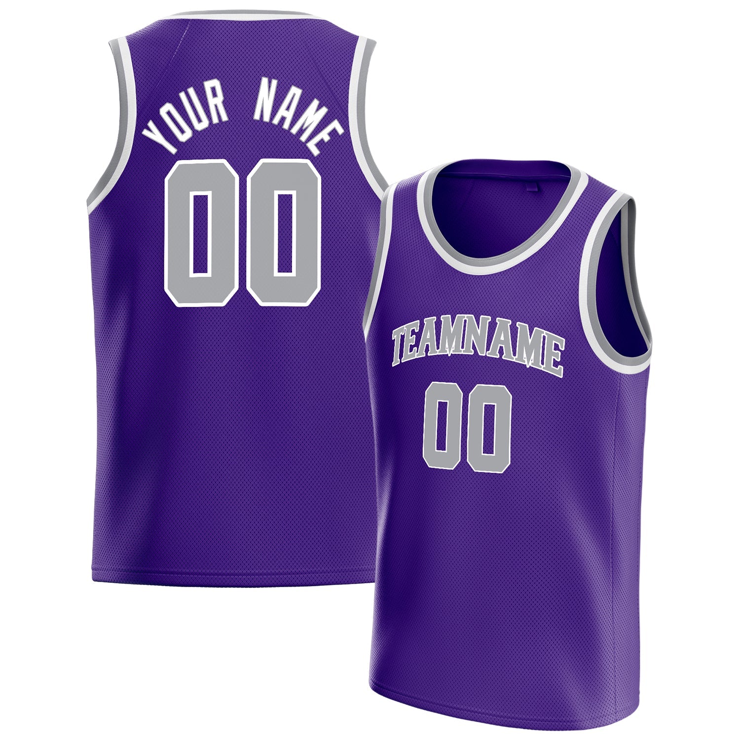 Custom Purple Gray White-Pinstripe Basketball Jersey