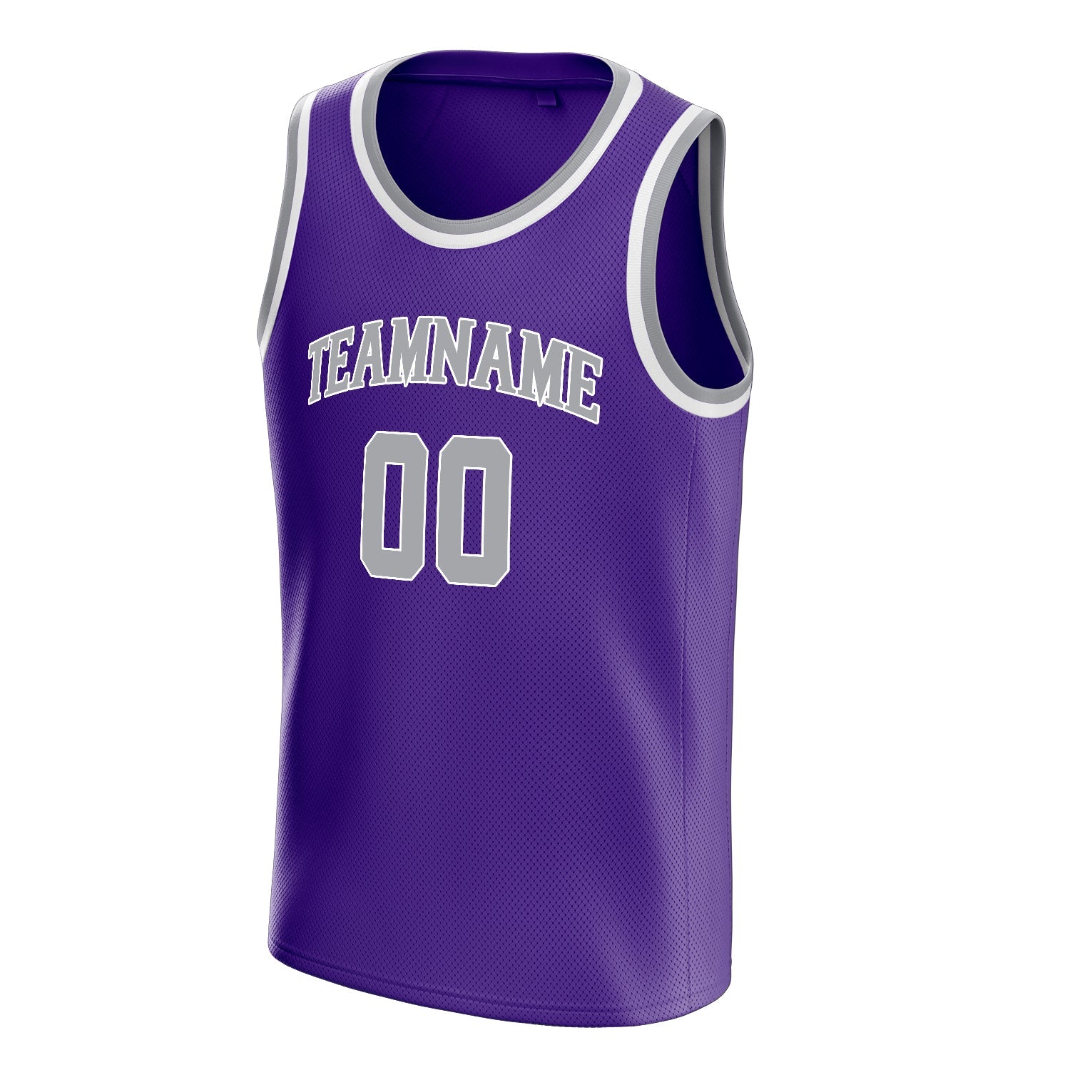 Custom Purple Gray White-Pinstripe Basketball Jersey
