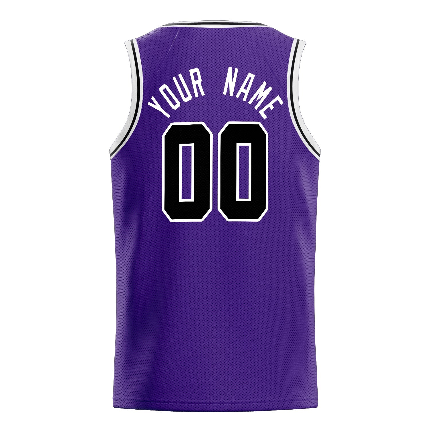 Custom Purple Black White-Pinstripe Basketball Jersey