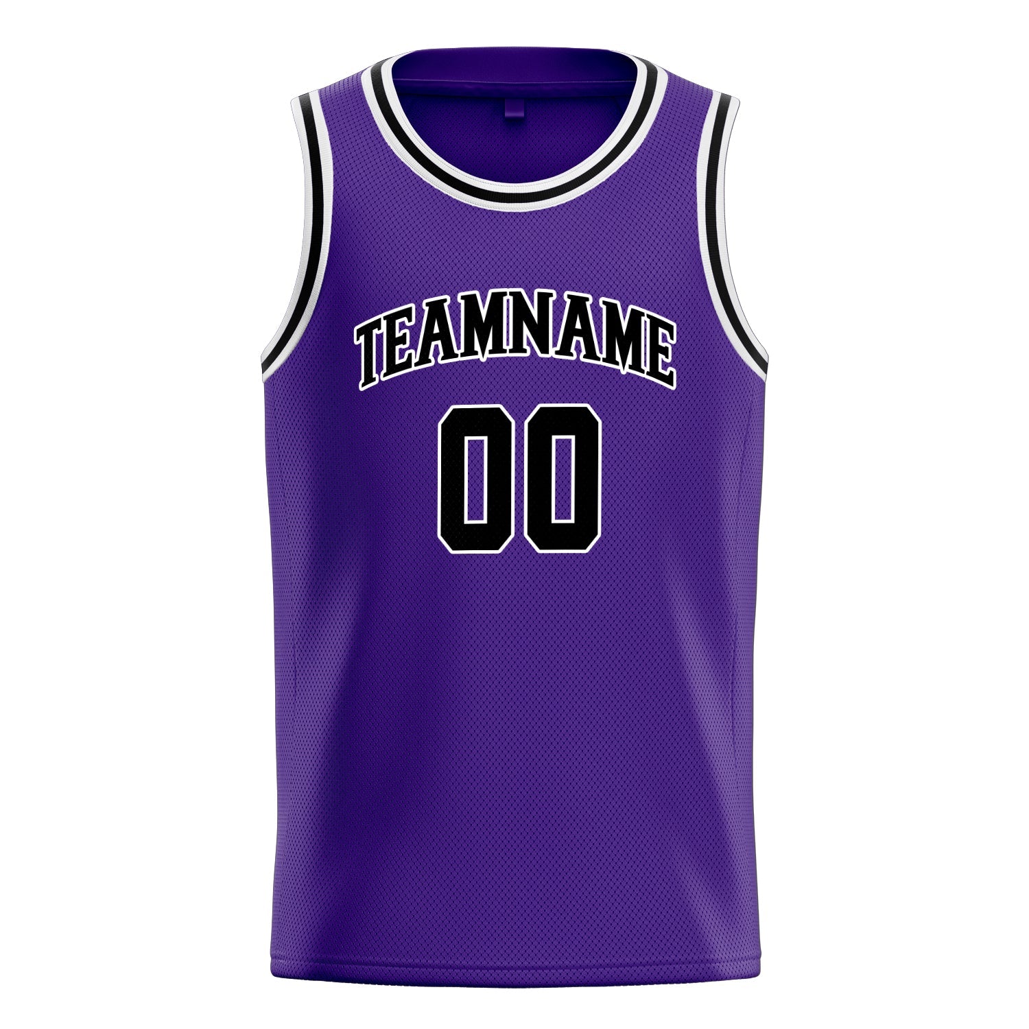 Custom Purple Black White-Pinstripe Basketball Jersey