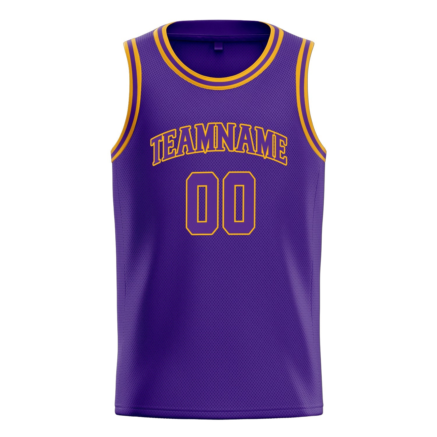 Custom Purple Gold White-Pinstripe Basketball Jersey