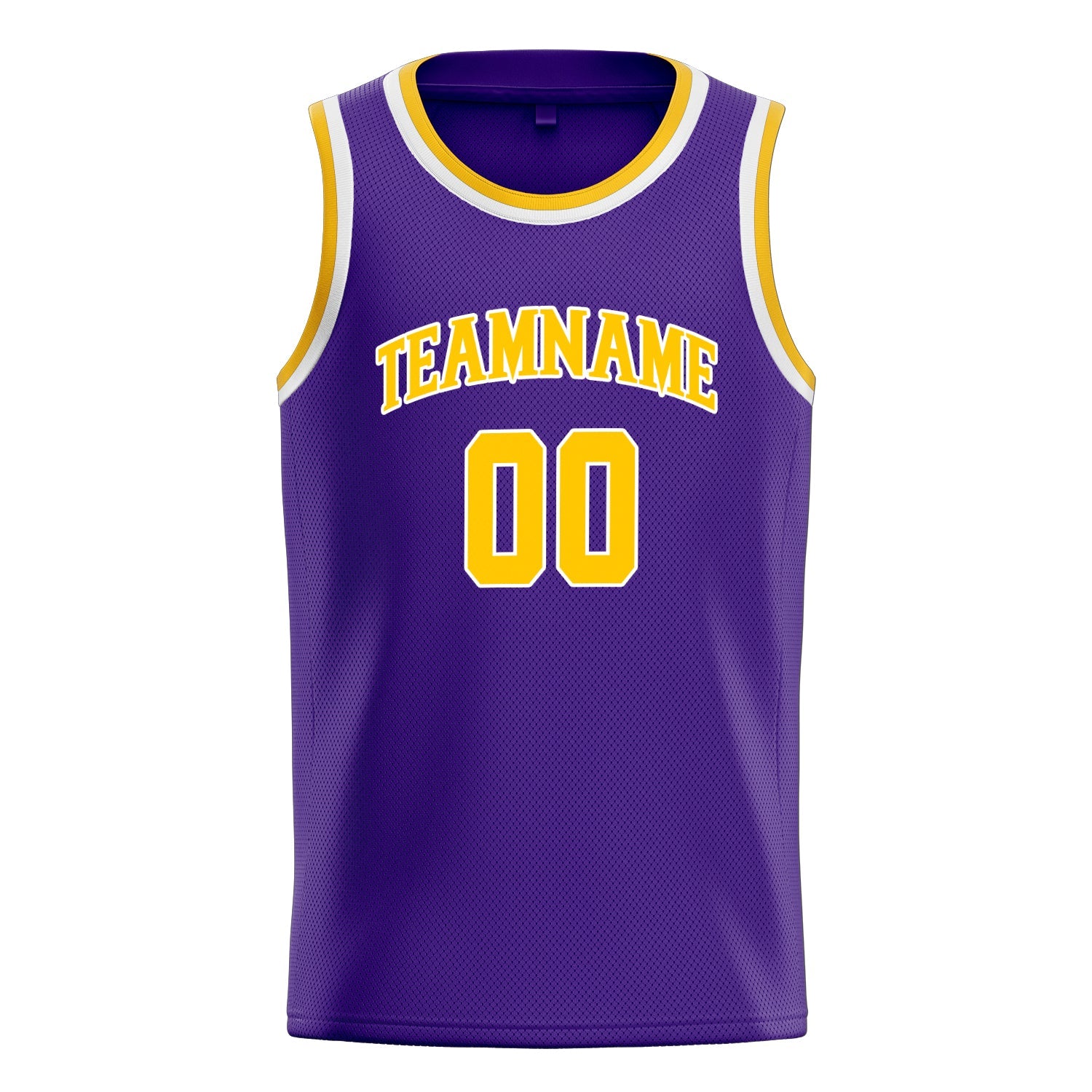 Custom Purple Gold White-Pinstripe Basketball Jersey