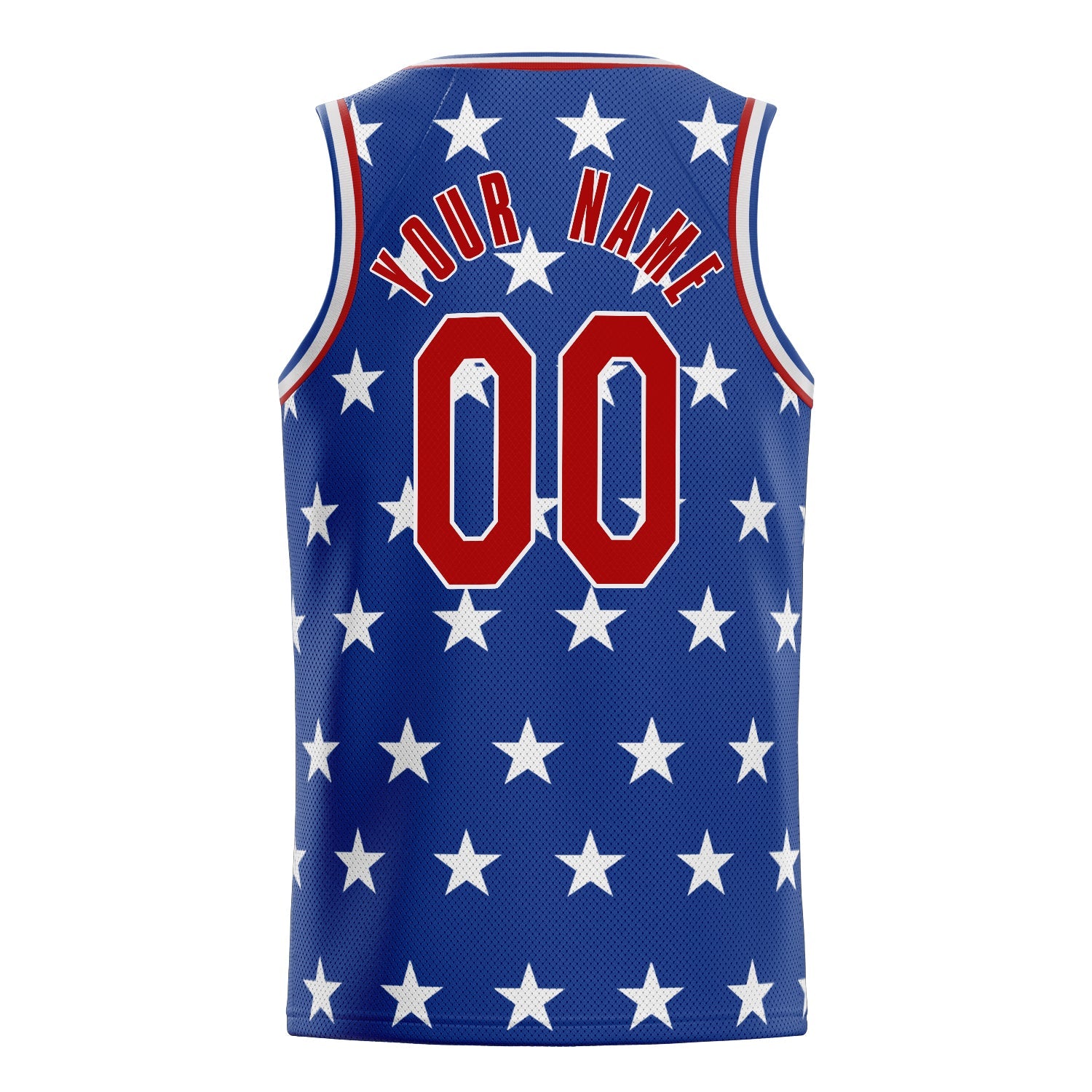 Custom Royal Red American-Flag Basketball Jersey
