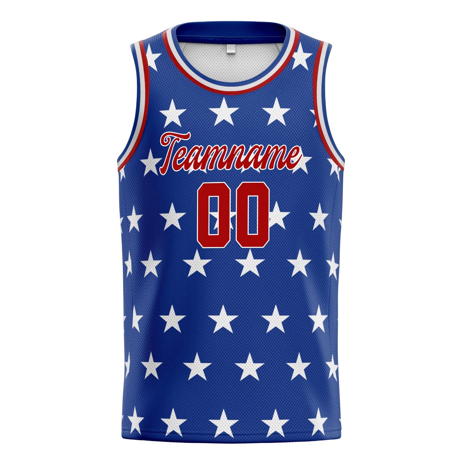 Custom Royal Red American-Flag Basketball Jersey
