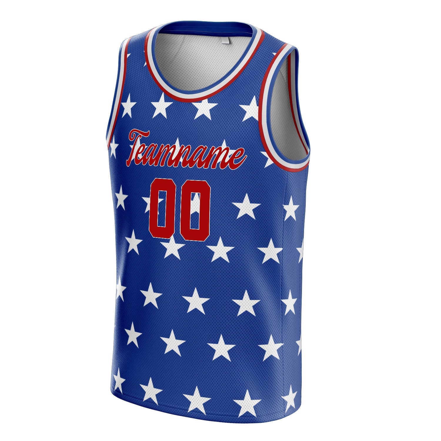 Custom Royal Red American-Flag Basketball Jersey