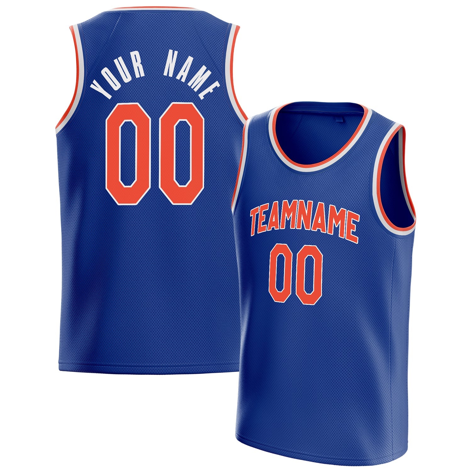 Custom Royal Orange Solid-Color Basketball Jersey