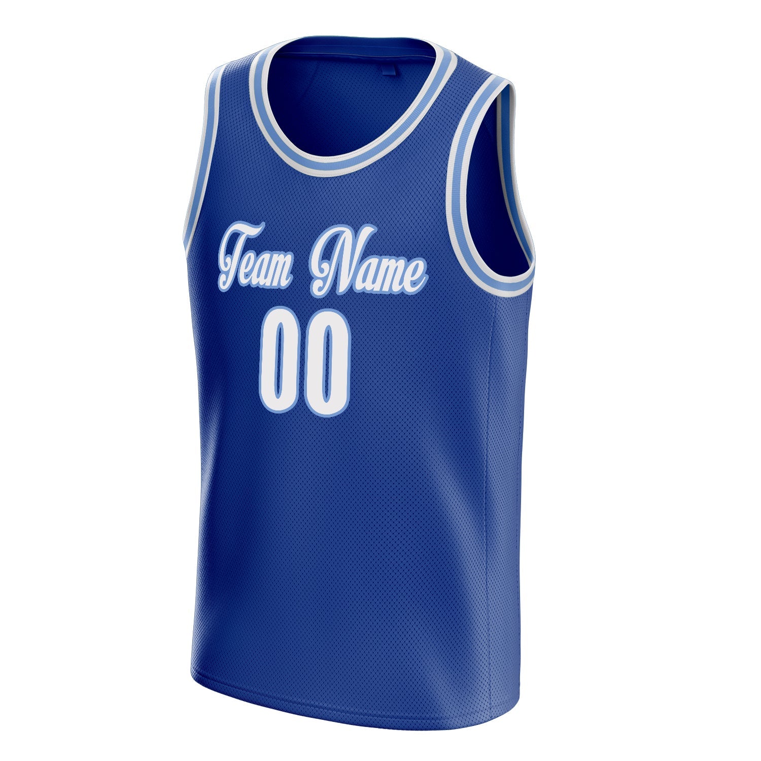 Custom Royal White Solid-Color Basketball Jersey