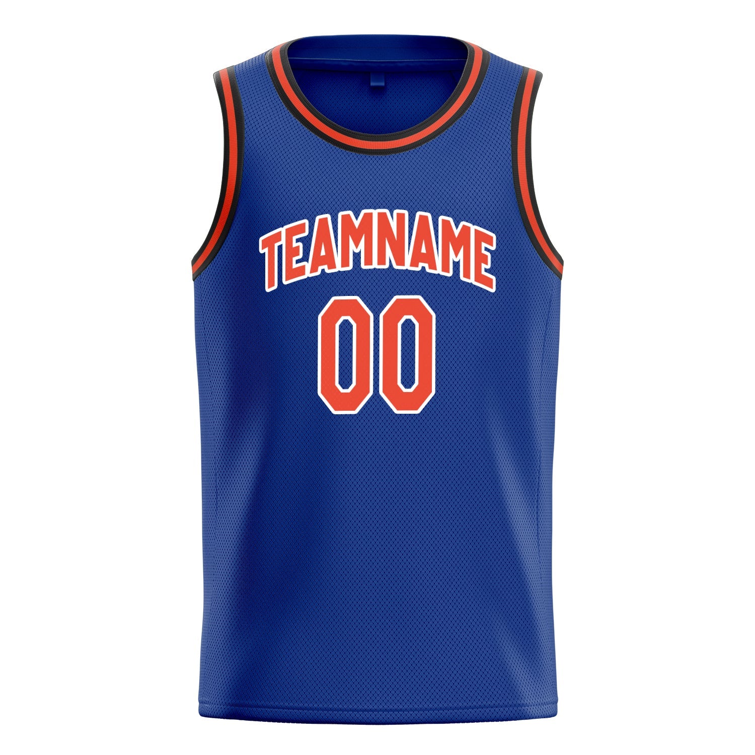 Custom Royal Orange Solid-Color Basketball Jersey